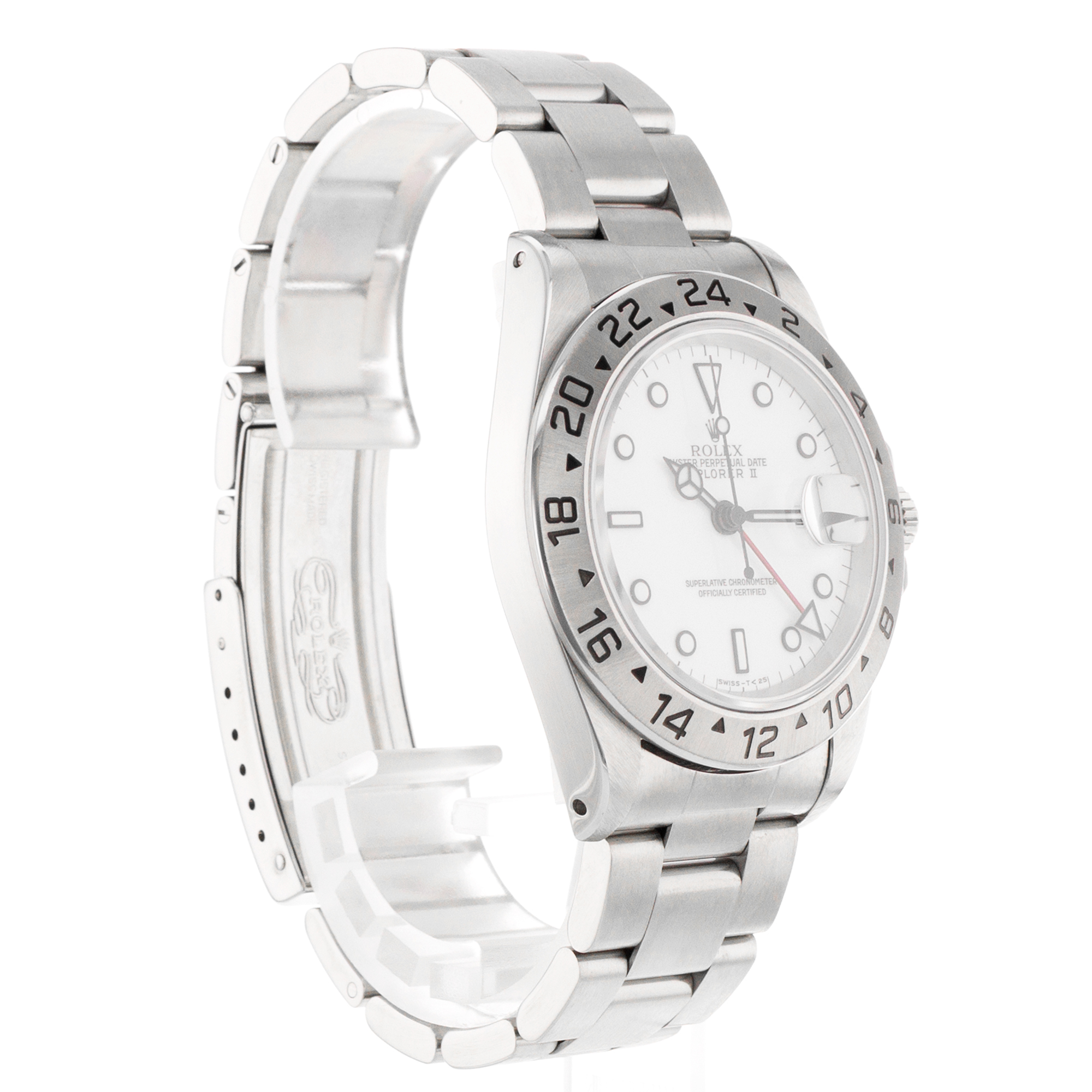 Rolex Explorer II 16570 40mm GMT White Stainless Steel Oyster Mens Watch 1999 thumbnail 7