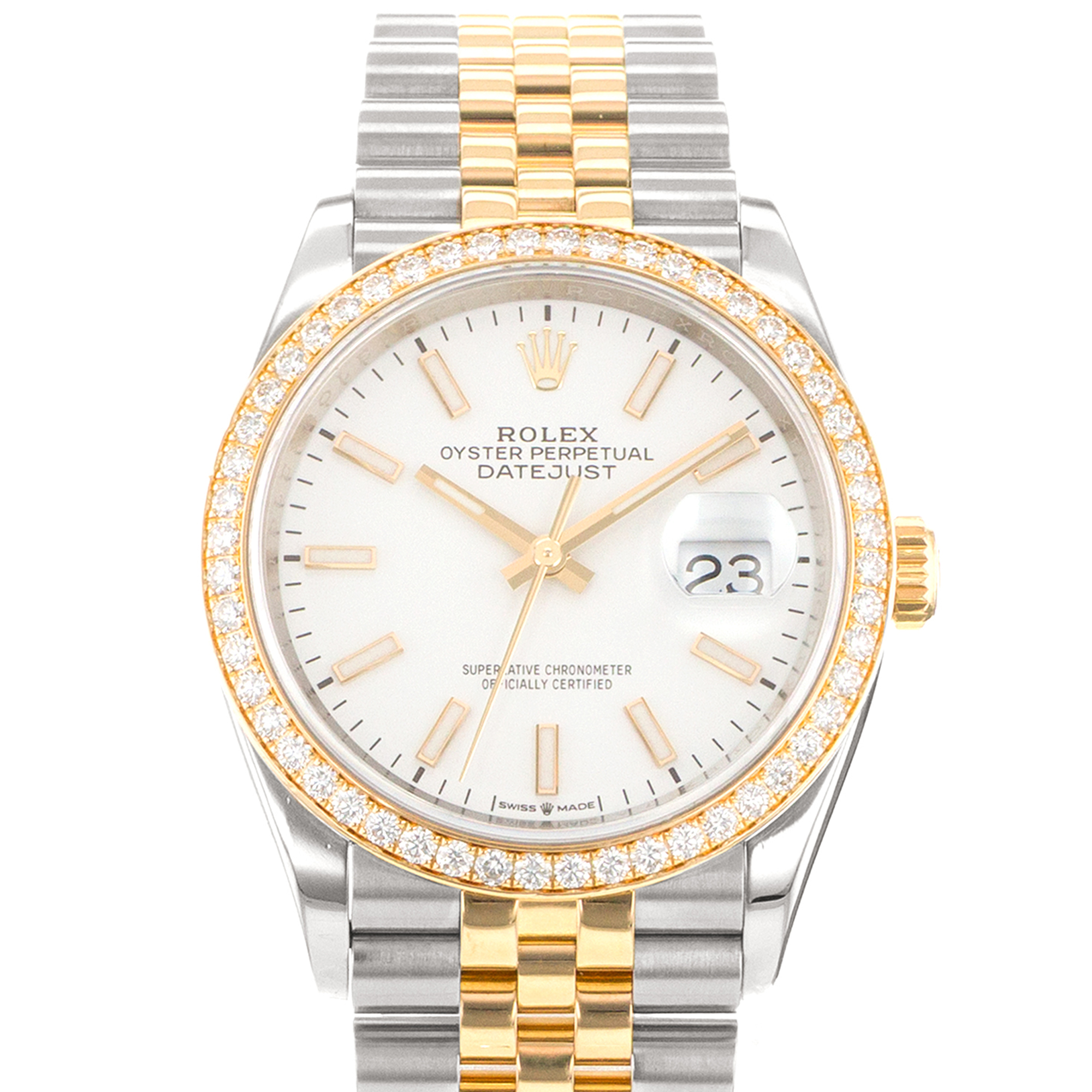 Rolex Datejust 36 126283RBR Factory Diamonds Steel Yellow Gold Mens Watch thumbnail 1