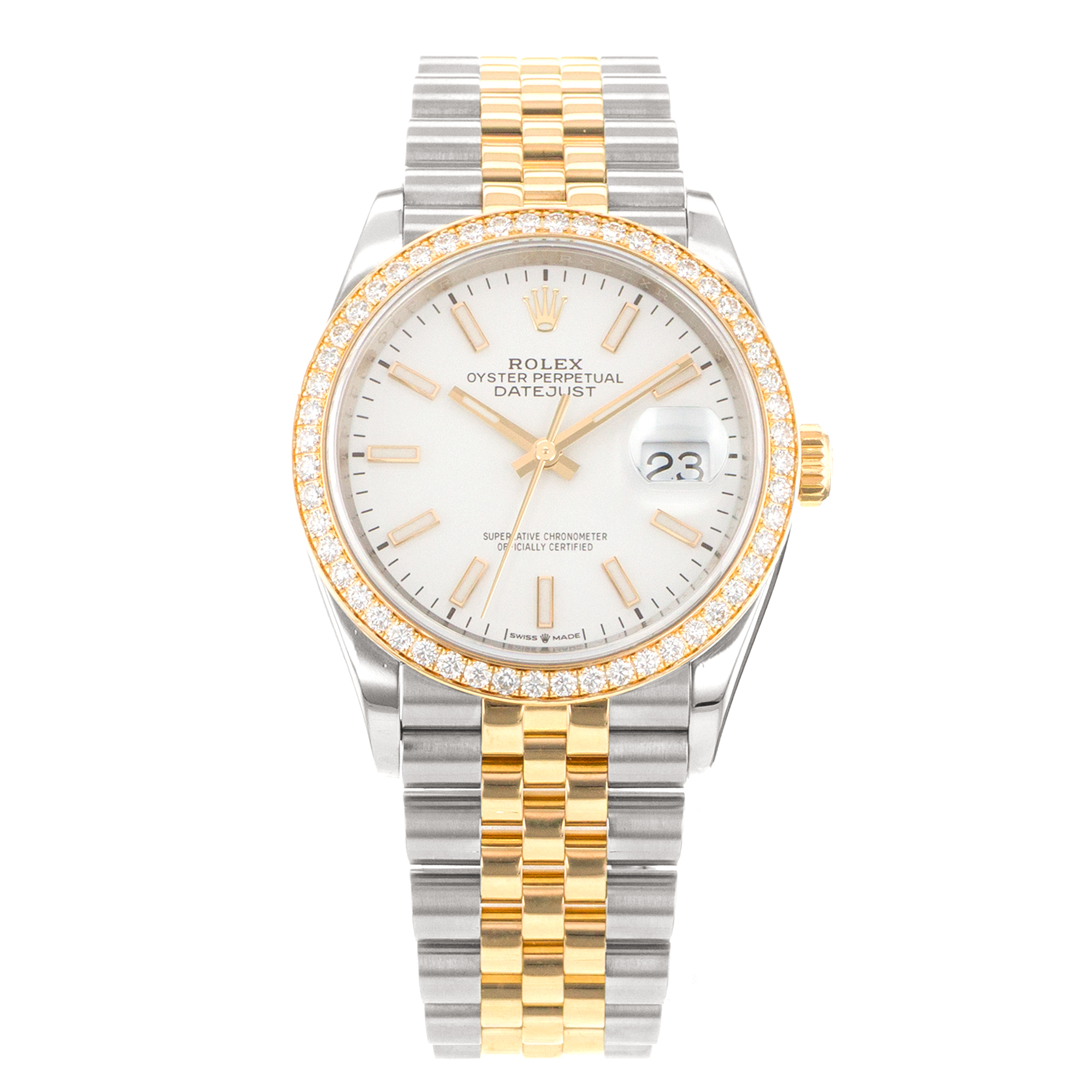 Rolex Datejust 36 126283RBR Factory Diamonds Steel Yellow Gold Mens Watch thumbnail 2