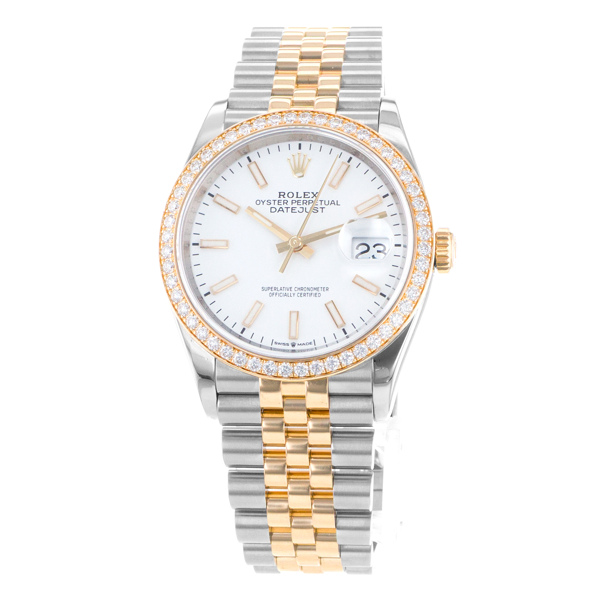 Rolex Datejust 36 126283RBR Factory Diamonds Steel Yellow Gold Mens Watch thumbnail 3