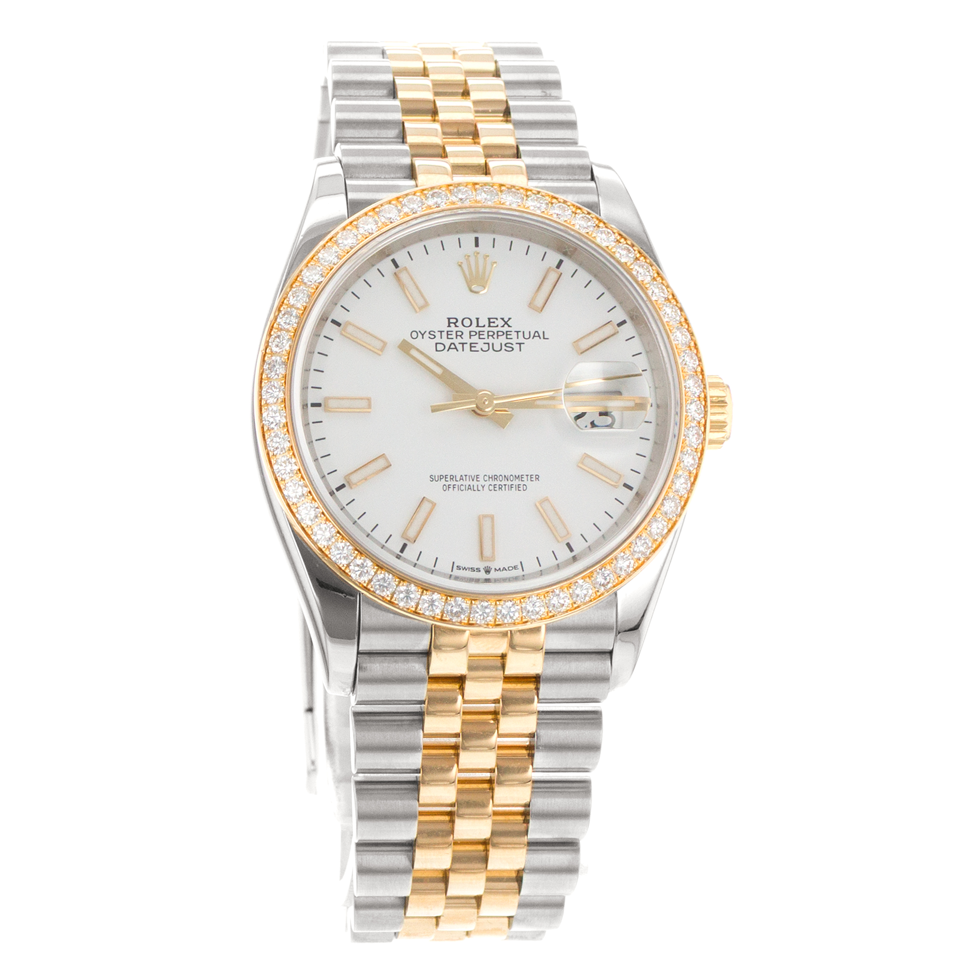 Rolex Datejust 36 126283RBR Factory Diamonds Steel Yellow Gold Mens Watch thumbnail 8