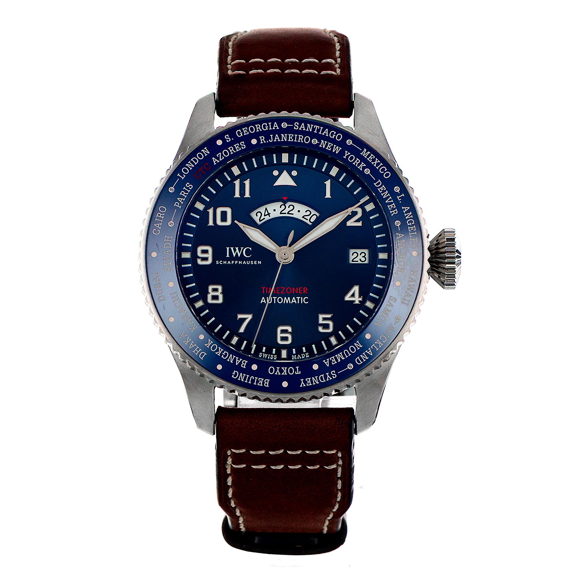 IWC Pilot Timezoner IW395503 46mm Blue Ceramic Le Petit Prince Mens Watch thumbnail 2