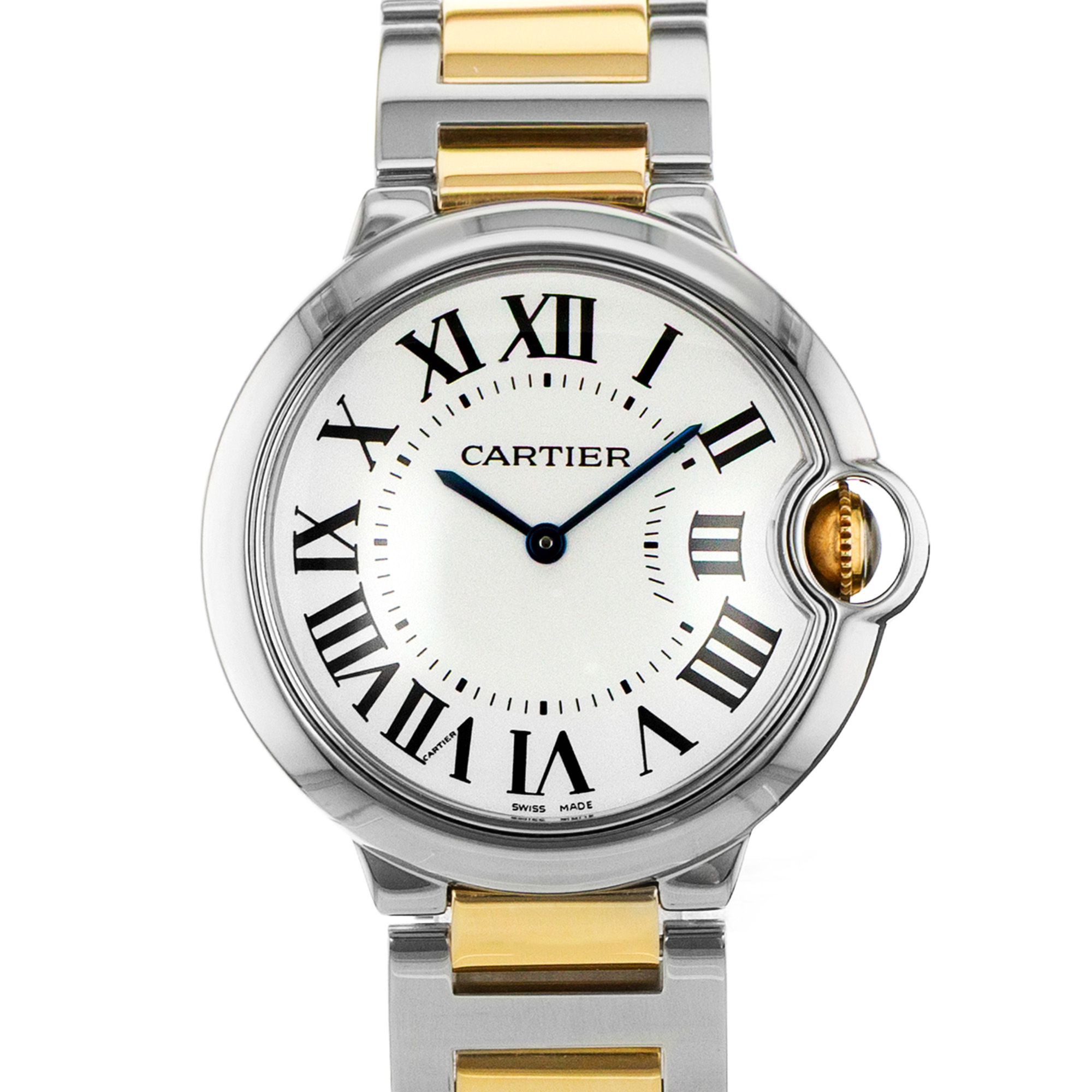 Cartier Ballon Bleu 36mm W69008Z3 3005 Roman Steel Yellow Gold Ladies Watch thumbnail 1