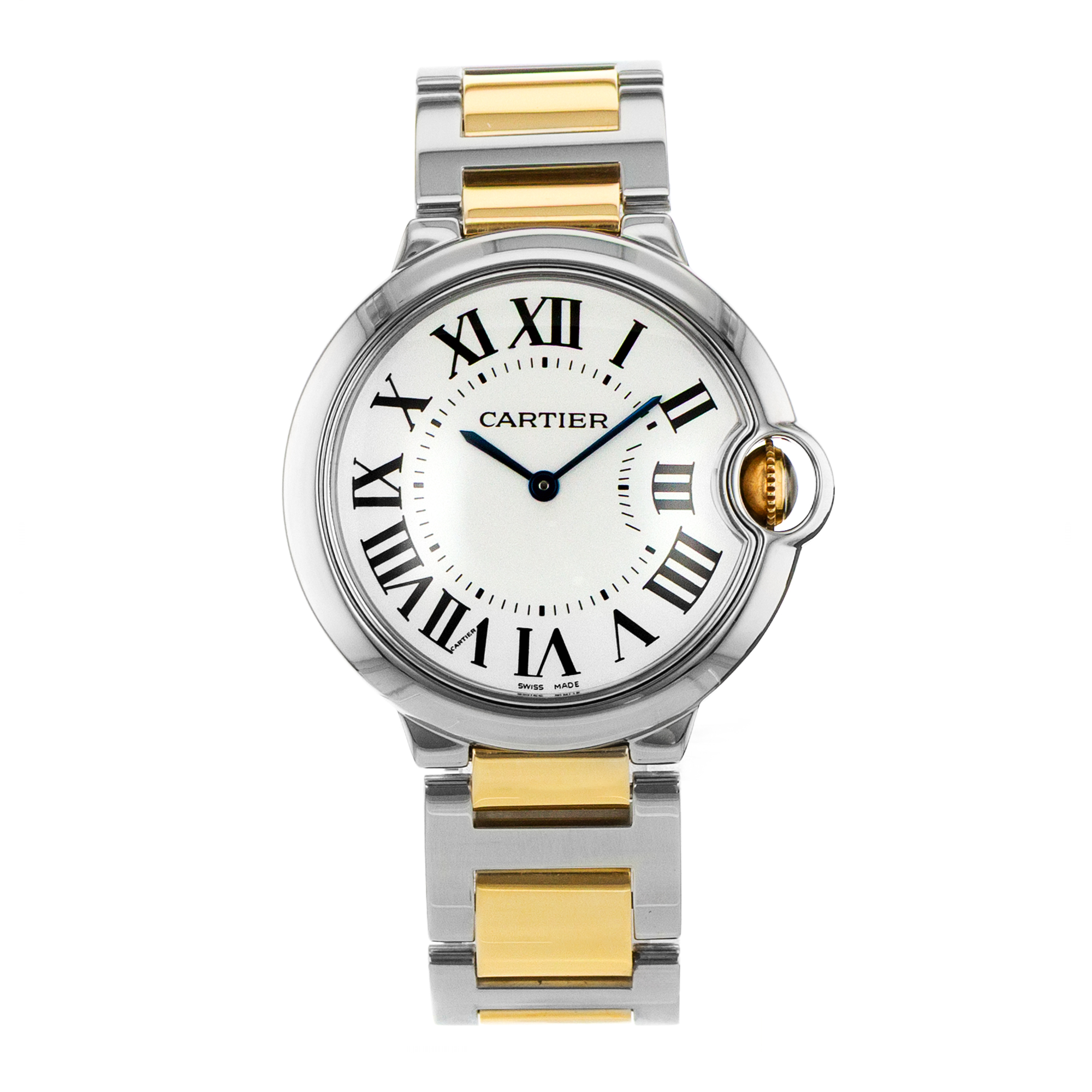 Cartier Ballon Bleu 36mm W69008Z3 3005 Roman Steel Yellow Gold Ladies Watch thumbnail 2