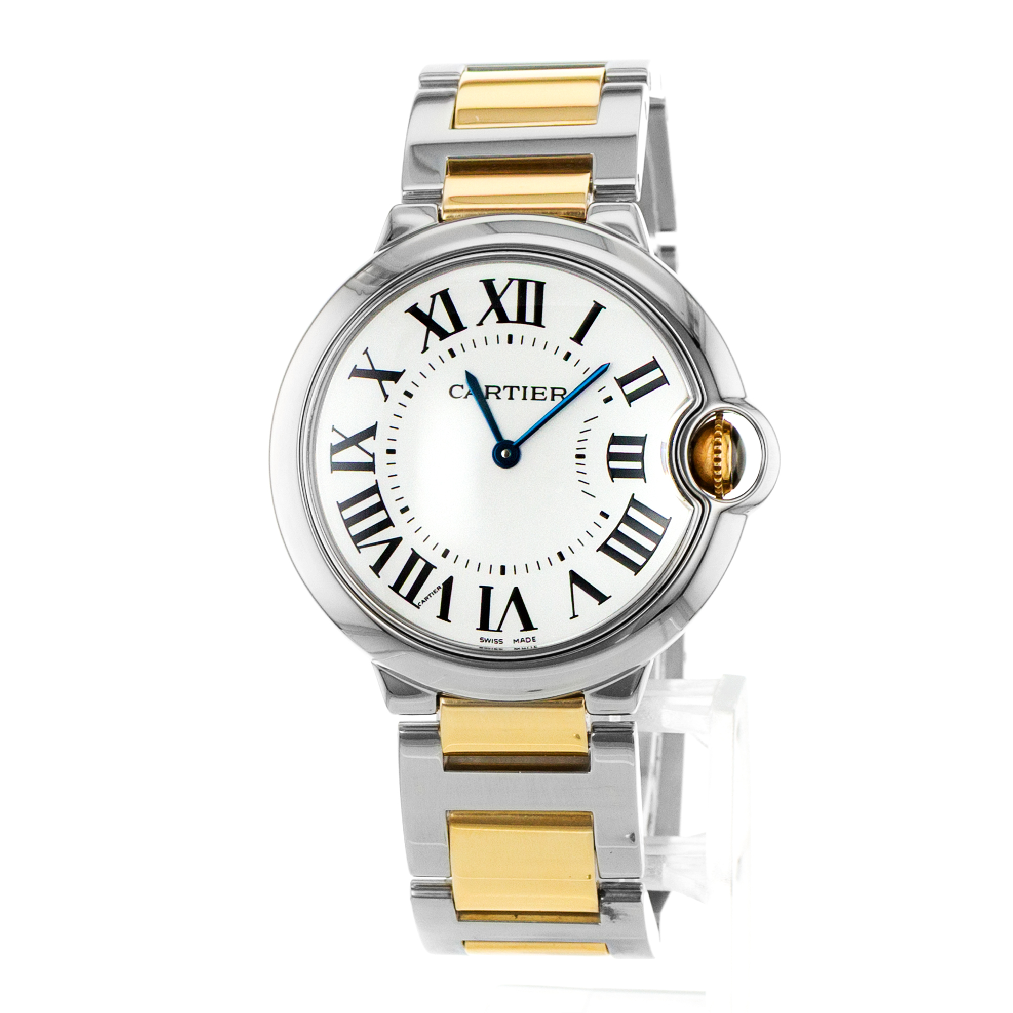 Cartier Ballon Bleu 36mm W69008Z3 3005 Roman Steel Yellow Gold Ladies Watch thumbnail 3