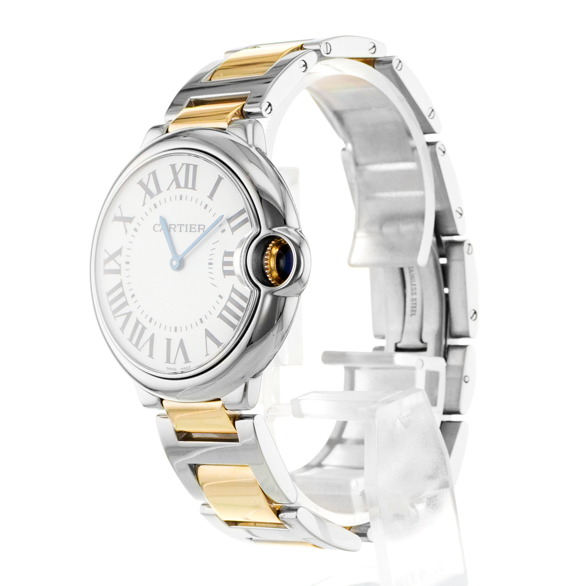 Cartier Ballon Bleu 36mm W69008Z3 3005 Roman Steel Yellow Gold Ladies Watch thumbnail 4