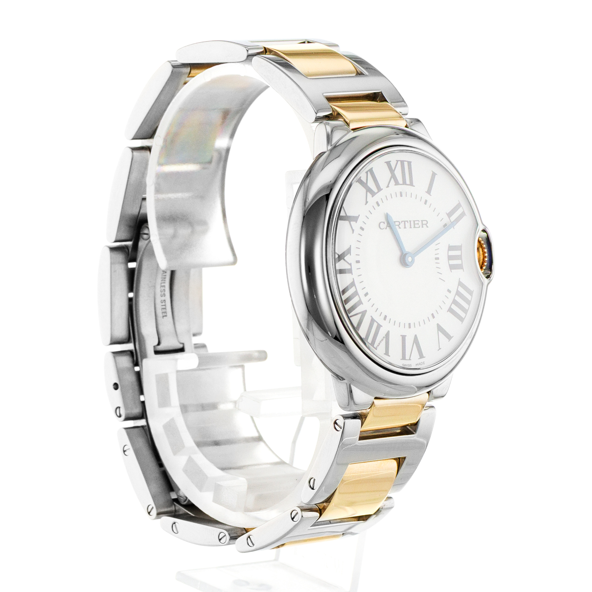 Cartier Ballon Bleu 36mm W69008Z3 3005 Roman Steel Yellow Gold Ladies Watch thumbnail 7