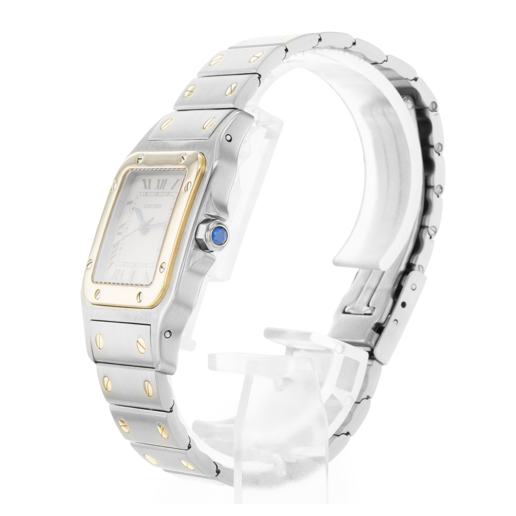 Cartier Santos Galbee W20011C4 1566 29mm Silver Steel Yellow Gold Mens Watch thumbnail 5