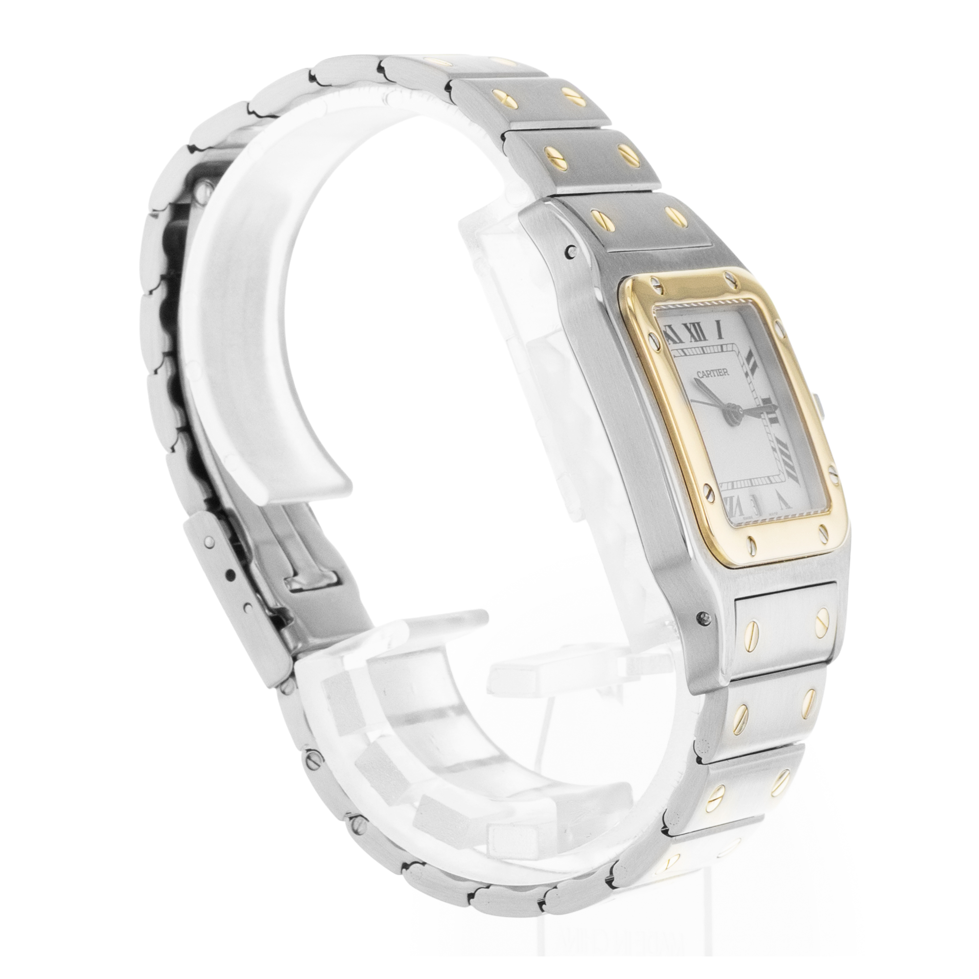 Cartier Santos Galbee W20011C4 1566 29mm Silver Steel Yellow Gold Mens Watch thumbnail 6