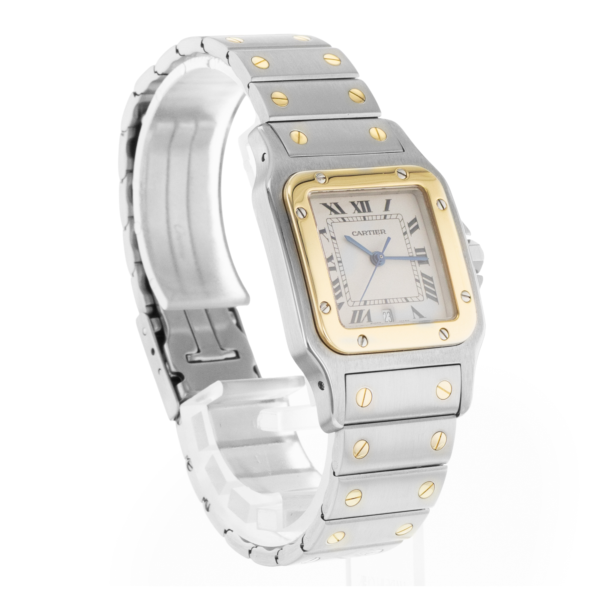 Cartier Santos Galbee W20011C4 1566 29mm Silver Steel Yellow Gold Mens Watch thumbnail 7