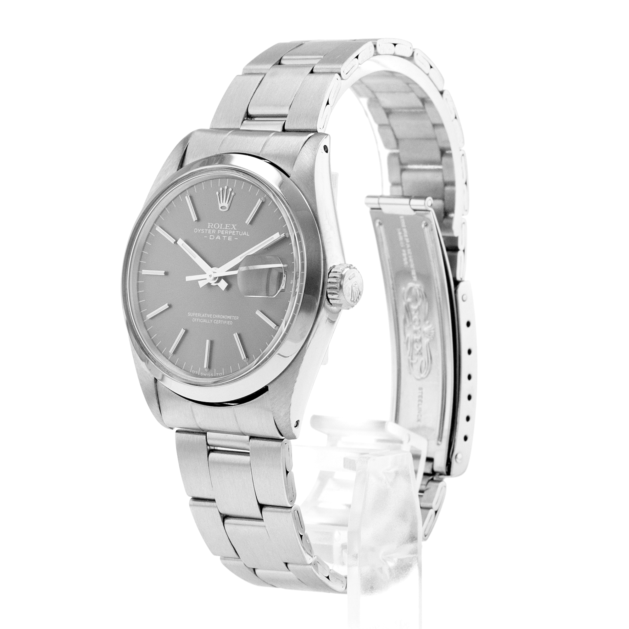 Rolex Oysterdate Precision 6694 34mm Grey Stick Steel Smooth Mens Watch 1969 thumbnail 4