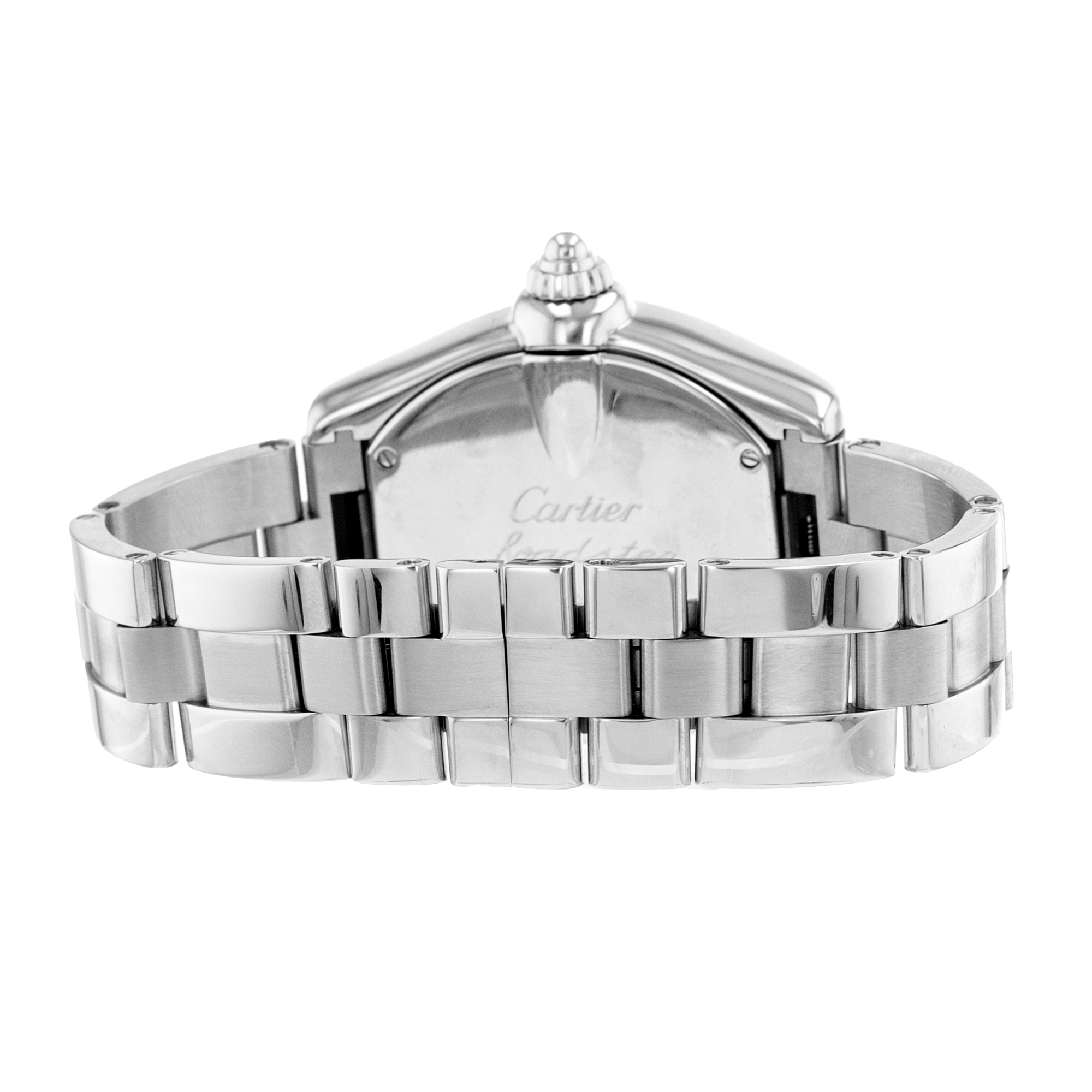 Cartier Roadster W62032X6 2722 40mm XL Silver Roman GMT Steel Mens Watch 2010 thumbnail 9
