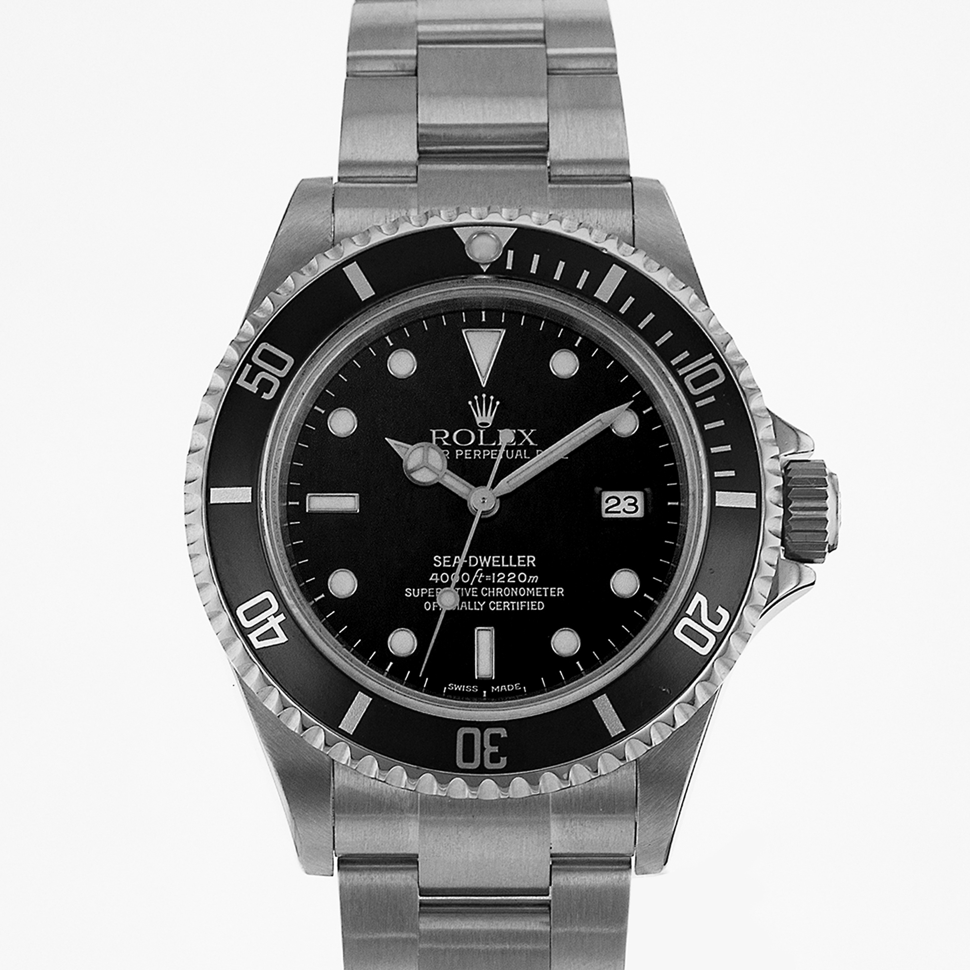 Rolex Sea-Dweller 16600 40mm Black Steel Diver Oyster Mens Watch 2003 Papers thumbnail 1