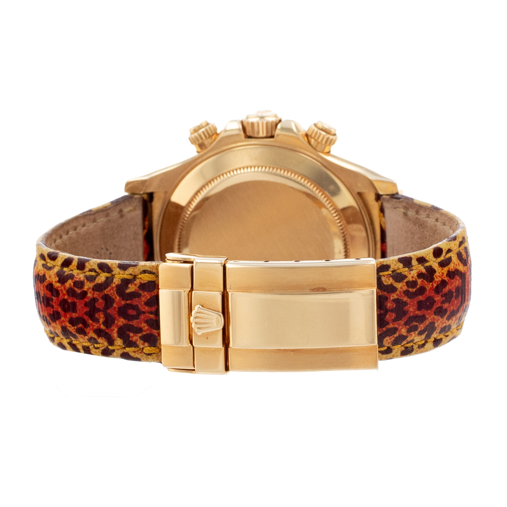 Rolex Daytona 116598 SACO Cosmograph Leopard Diamond Orange Yellow Gold Watch thumbnail 9