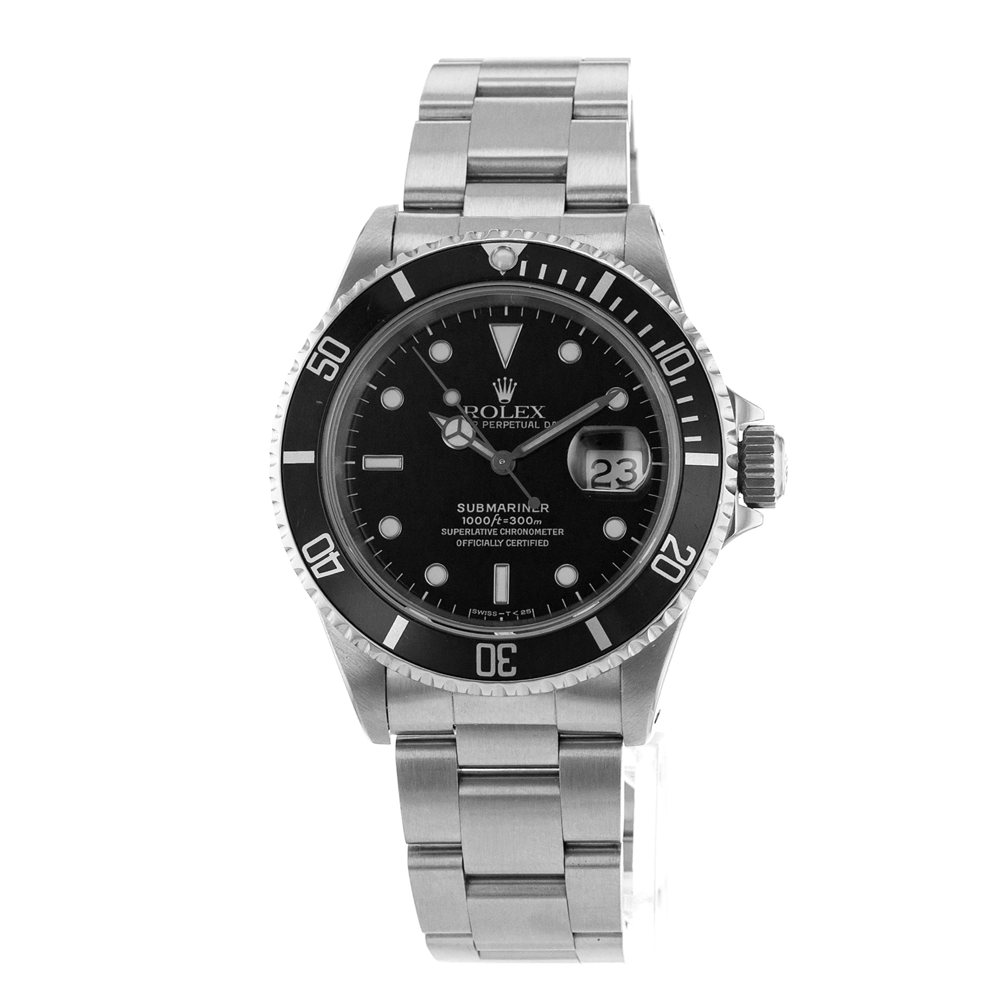 Rolex Submariner 16610 40mm Black Diver Stainless Steel Oyster Mens Watch 1993 thumbnail 4