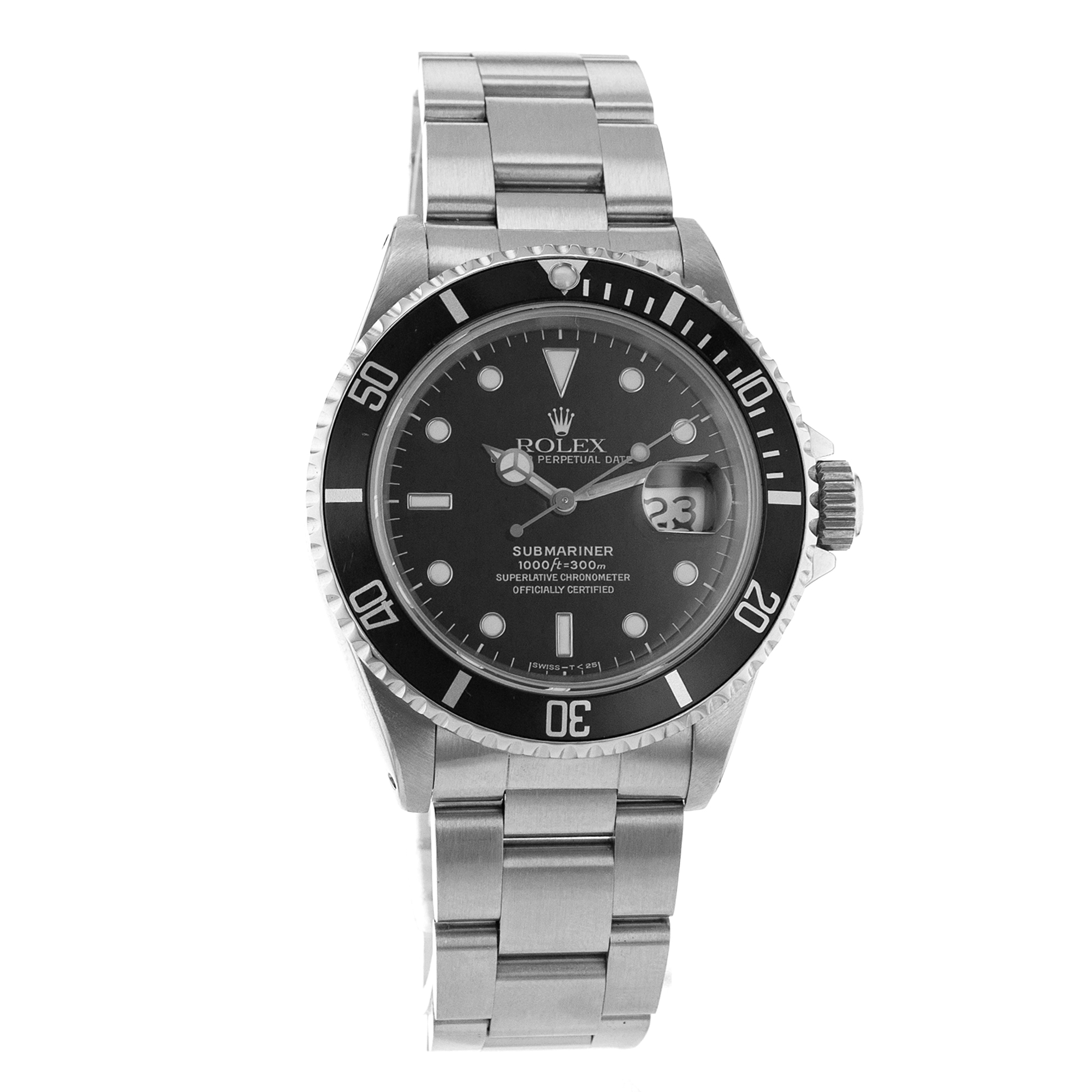 Rolex Submariner 16610 40mm Black Diver Stainless Steel Oyster Mens Watch 1993 thumbnail 9