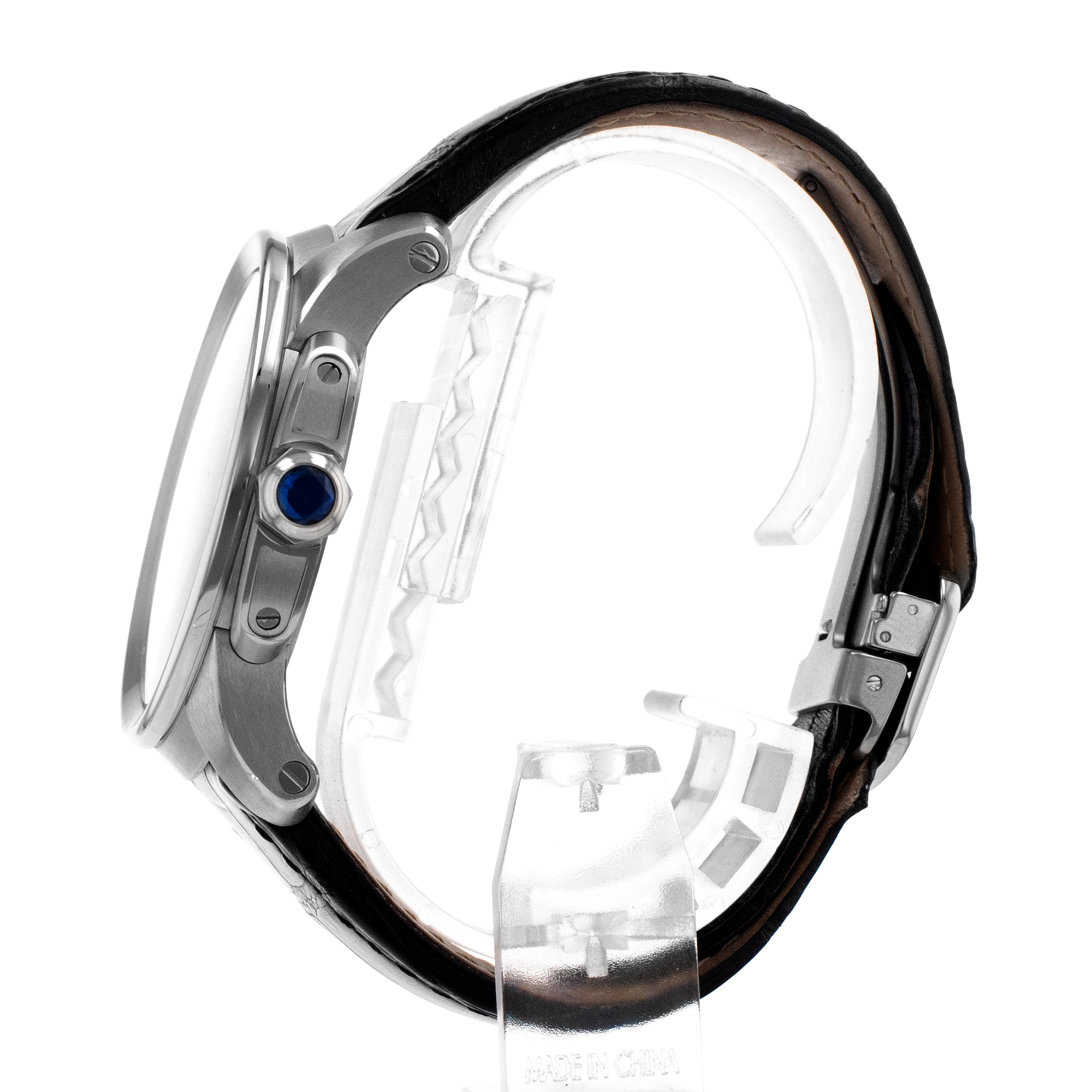 Cartier Calibre de Cartier W7100041 3389 42mm Black Roman Leather Mens Watch thumbnail 5