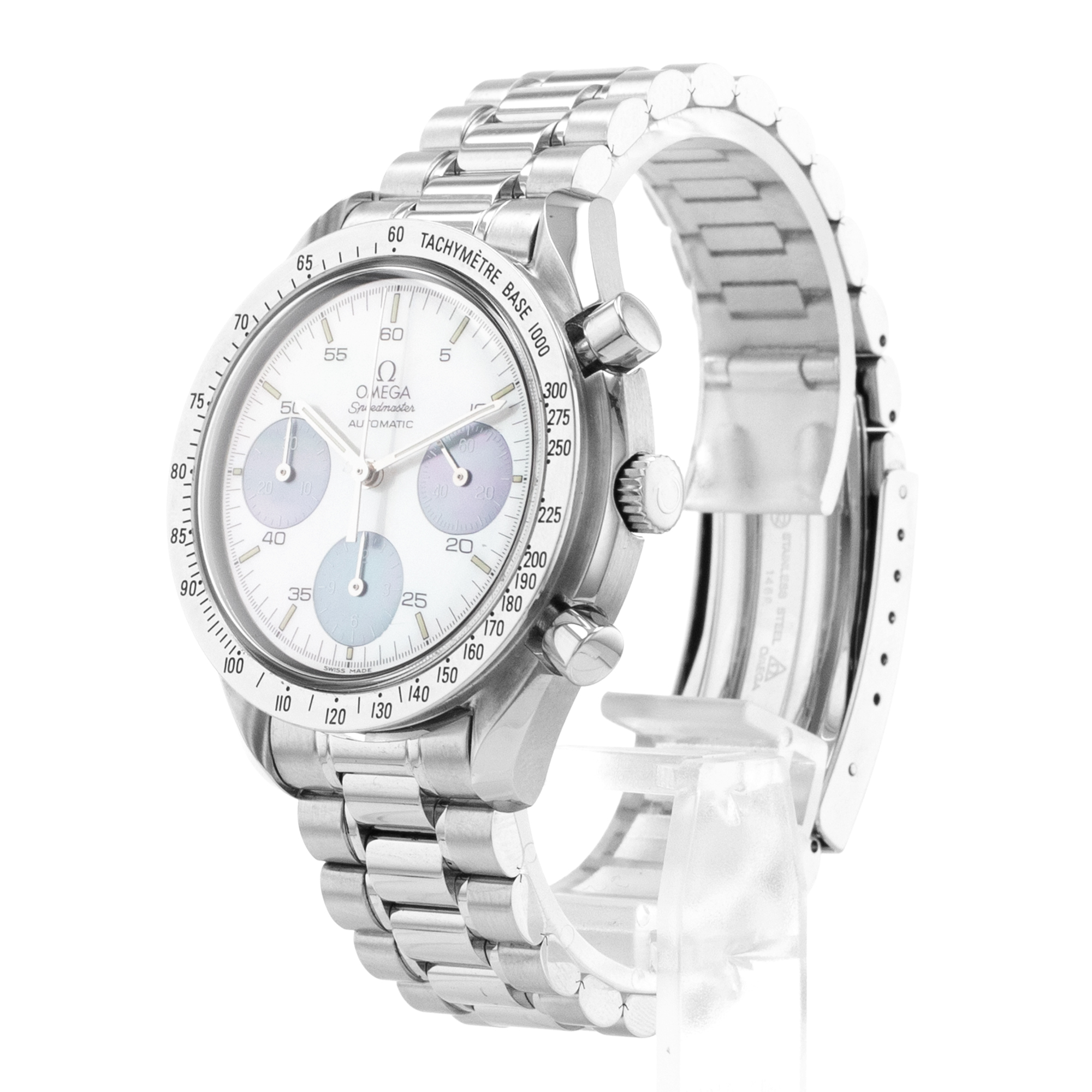 Omega Speedmaster 3502.74 White MOP Sub Dials Steel Chronograph Mens Watch thumbnail 5