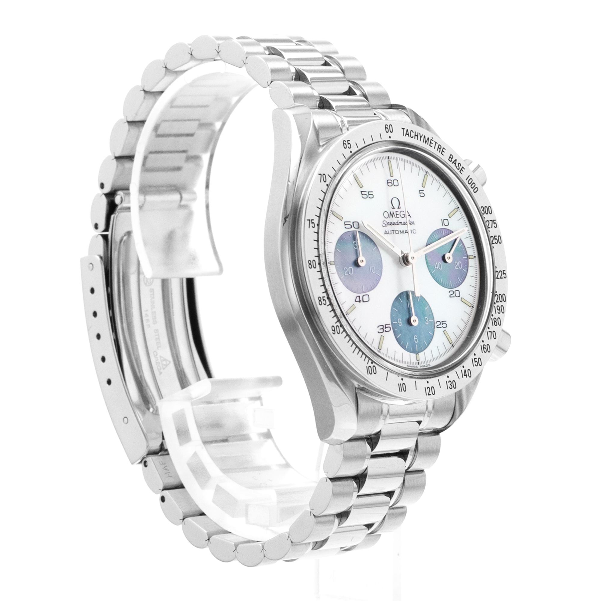 Omega Speedmaster 3502.74 White MOP Sub Dials Steel Chronograph Mens Watch thumbnail 8