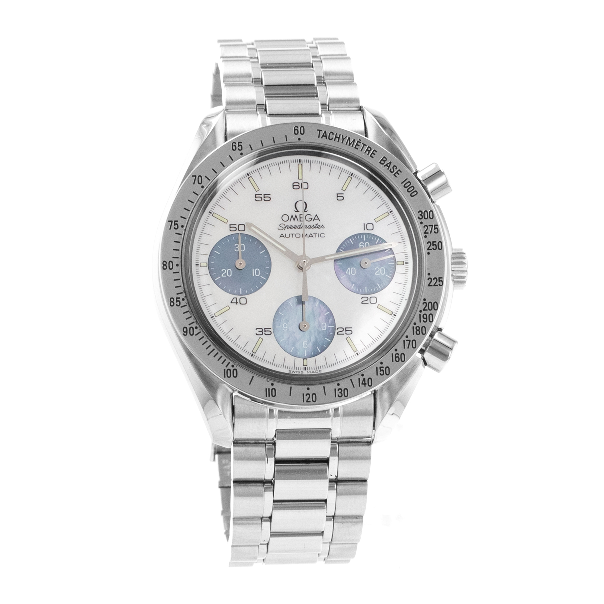 Omega Speedmaster 3502.74 White MOP Sub Dials Steel Chronograph Mens Watch thumbnail 9