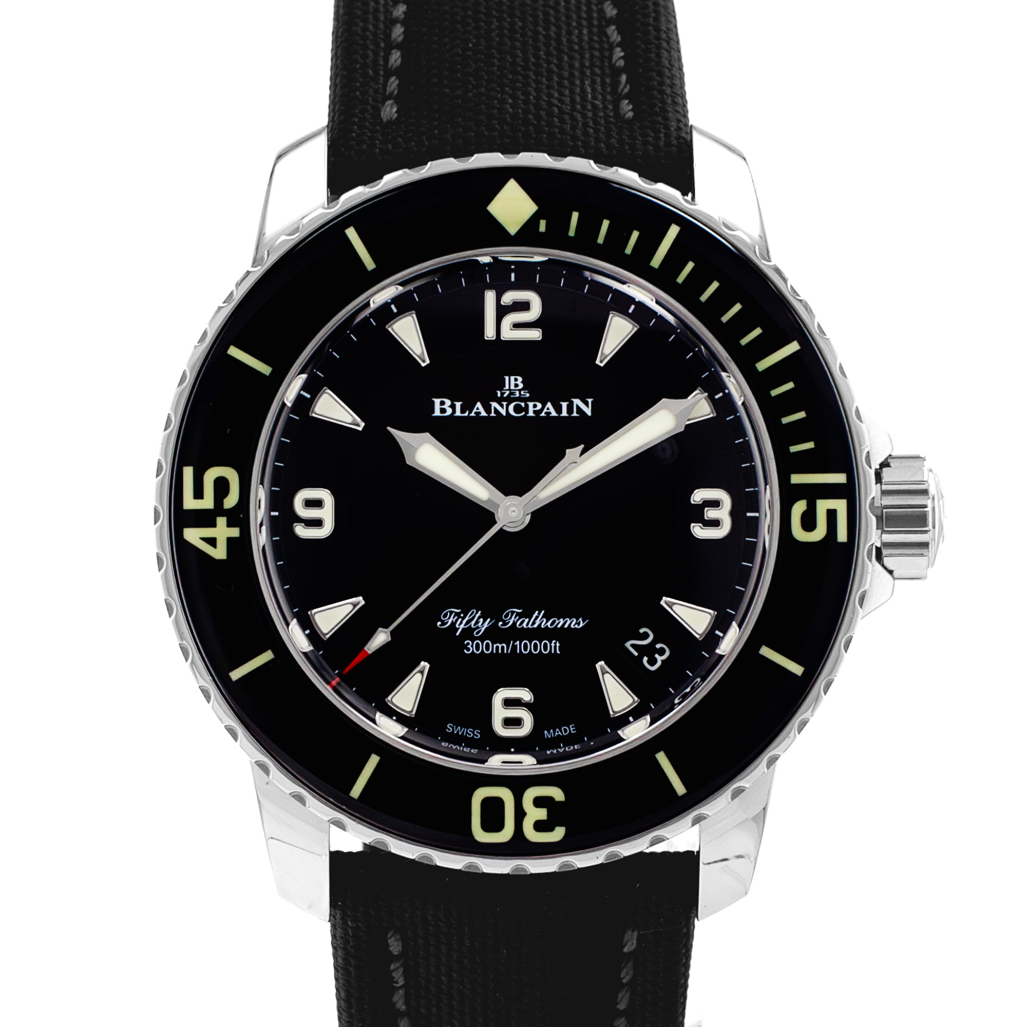 Blancpain Fifty Fathoms 5015.1130-52A 45mm Black Ceramic Steel Mens Watch 2023 thumbnail 1