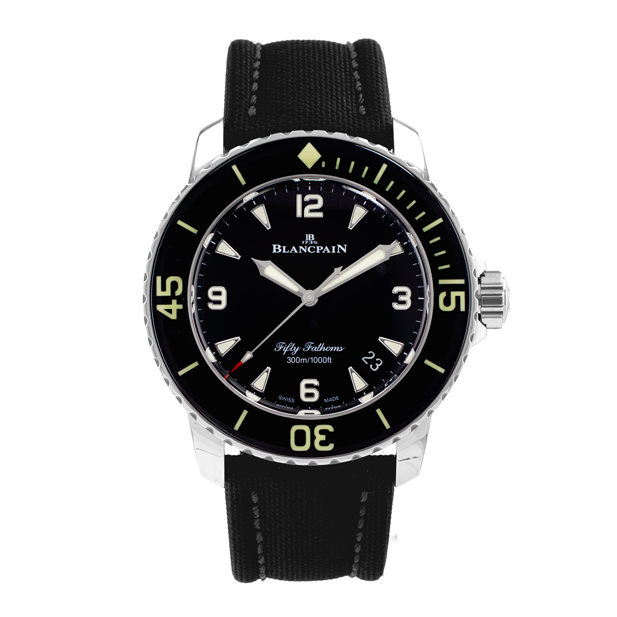 Blancpain Fifty Fathoms 5015.1130-52A 45mm Black Ceramic Steel Mens Watch 2023 thumbnail 2