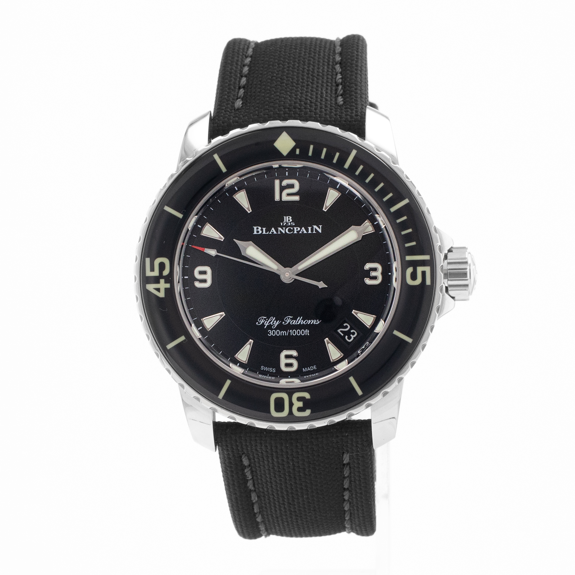 Blancpain Fifty Fathoms 5015.1130-52A 45mm Black Ceramic Steel Mens Watch 2023 thumbnail 4