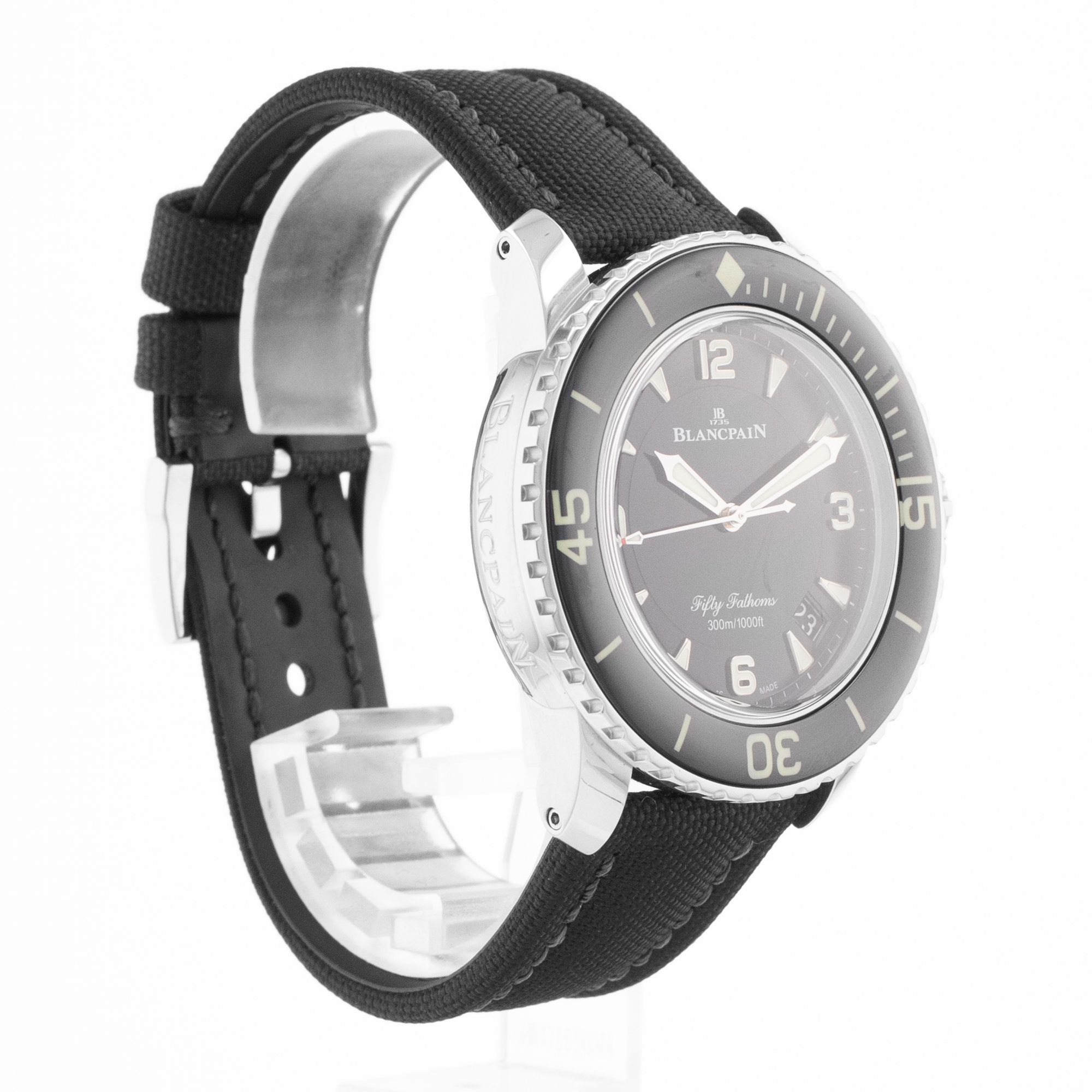 Blancpain Fifty Fathoms 5015.1130-52A 45mm Black Ceramic Steel Mens Watch 2023 thumbnail 8