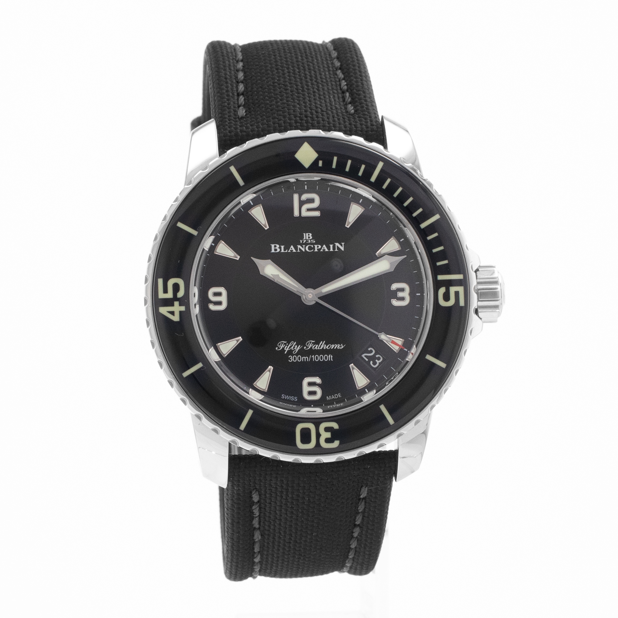 Blancpain Fifty Fathoms 5015.1130-52A 45mm Black Ceramic Steel Mens Watch 2023 thumbnail 9