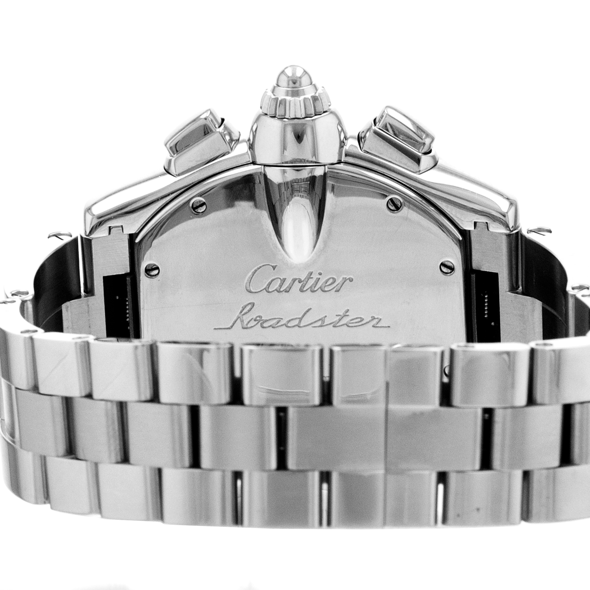 Cartier Roadster W62019X6 2618 43mm Silver Roman Chronograph Steel Mens Watch thumbnail 10