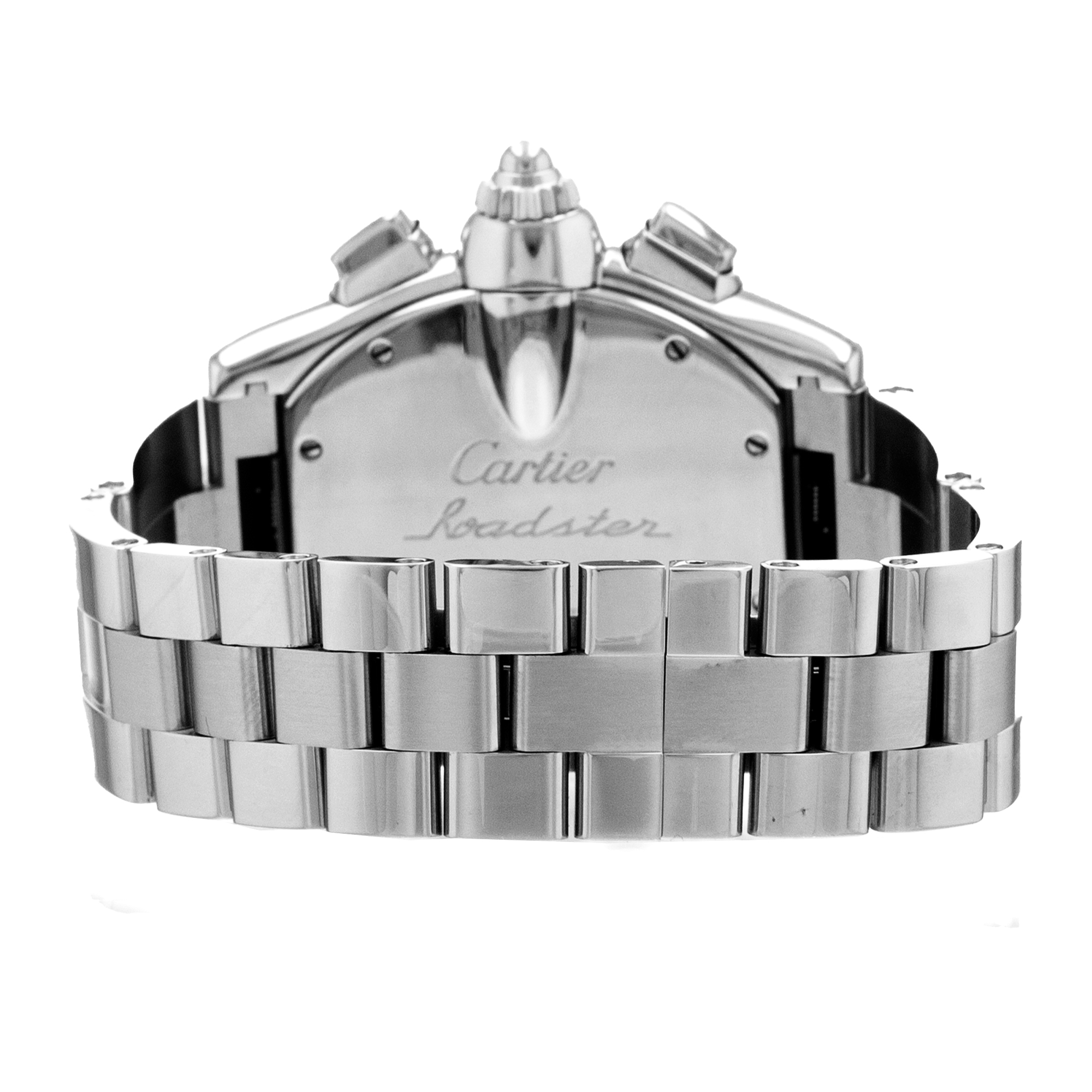 Cartier Roadster W62019X6 2618 43mm Silver Roman Chronograph Steel Mens Watch thumbnail 9