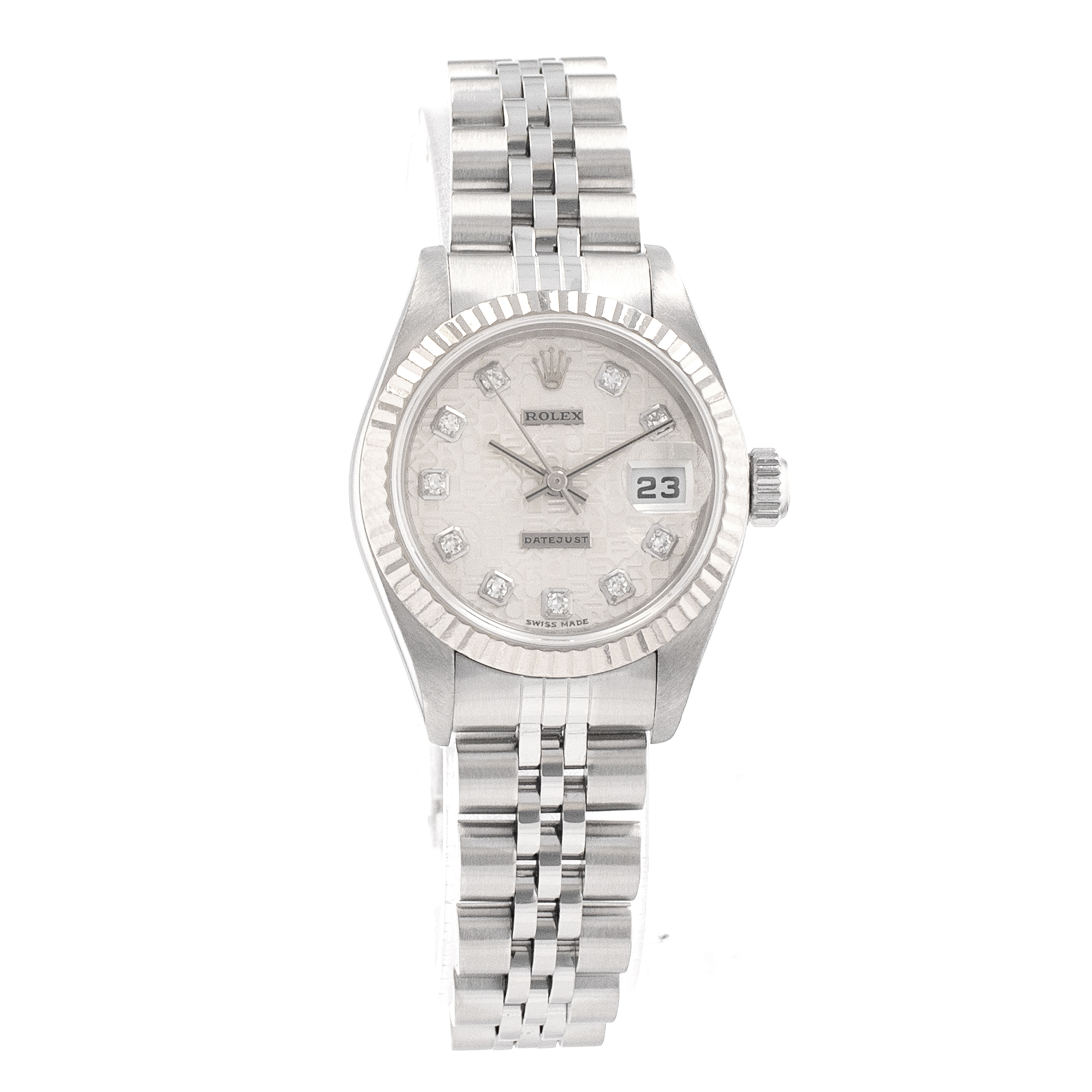 Rolex Datejust 26 79174 Factory Diamond Silver Jubilee Steel Ladies Watch 1999 thumbnail 8