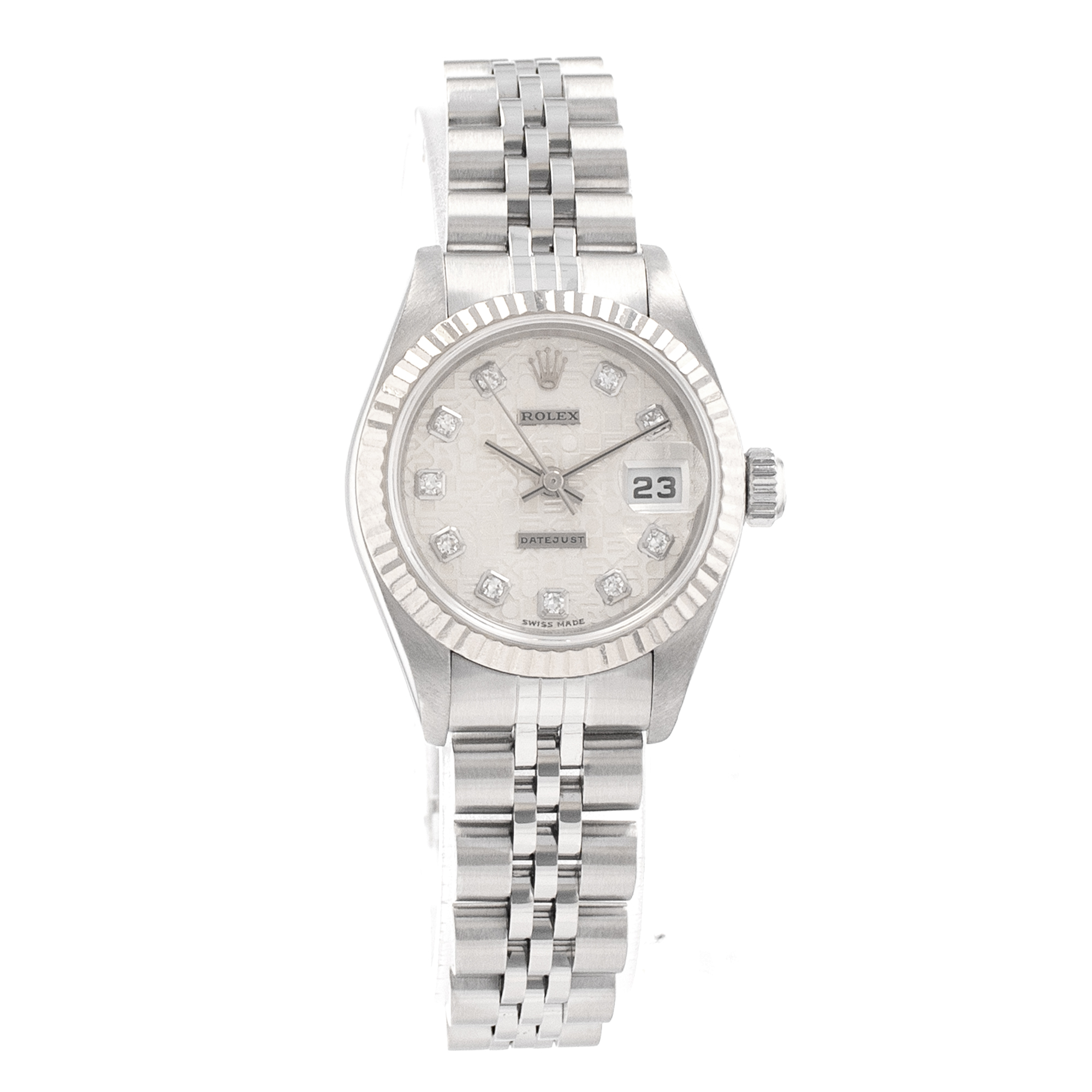 Rolex Datejust 26 79174 Factory Diamond Silver Jubilee Steel Ladies Watch 1999 thumbnail 9