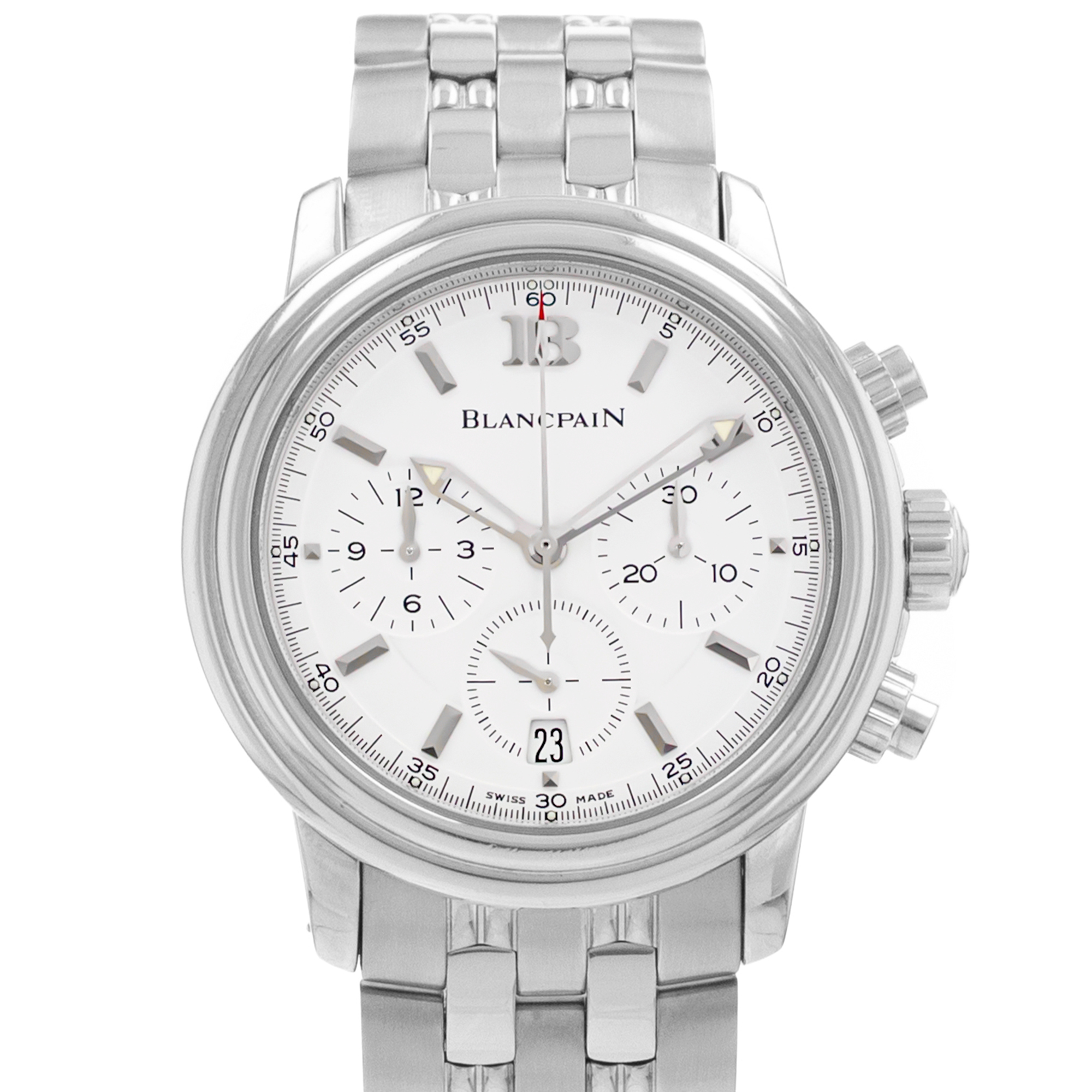 Blancpain Léman 2185-1127-11 38mm White Index Steel Chronograph Mens Watch thumbnail 1