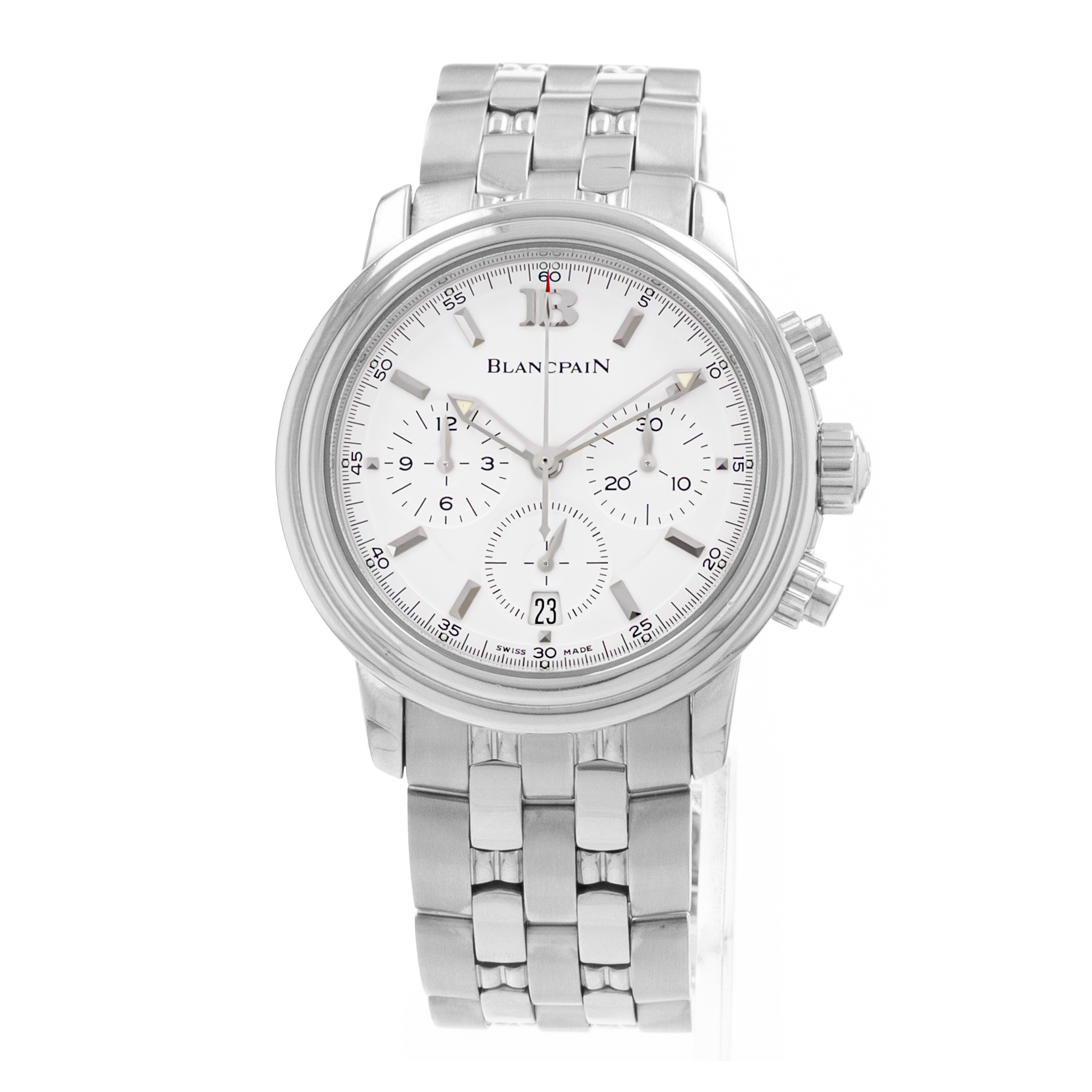 Blancpain Léman 2185-1127-11 38mm White Index Steel Chronograph Mens Watch thumbnail 3
