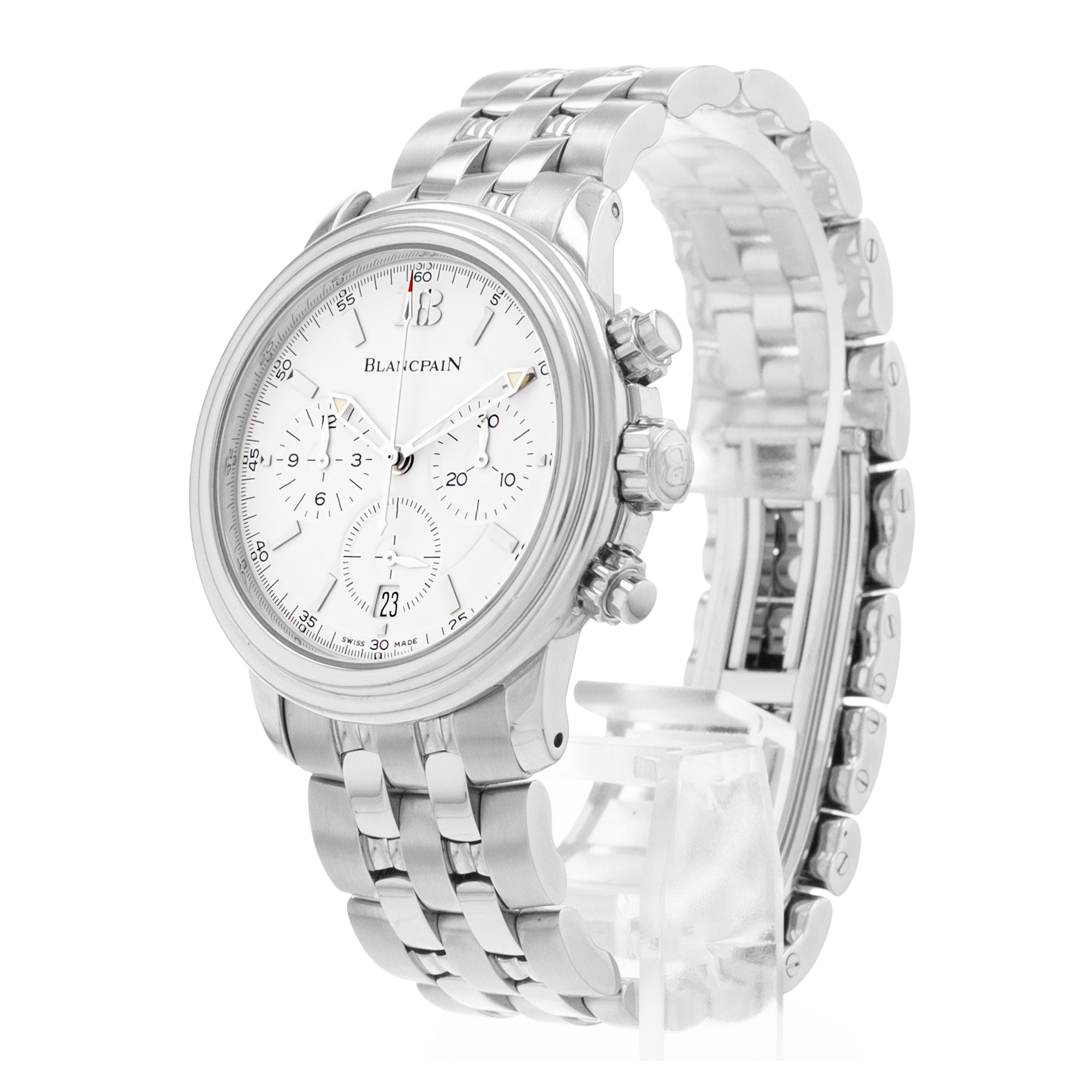Blancpain Léman 2185-1127-11 38mm White Index Steel Chronograph Mens Watch thumbnail 4