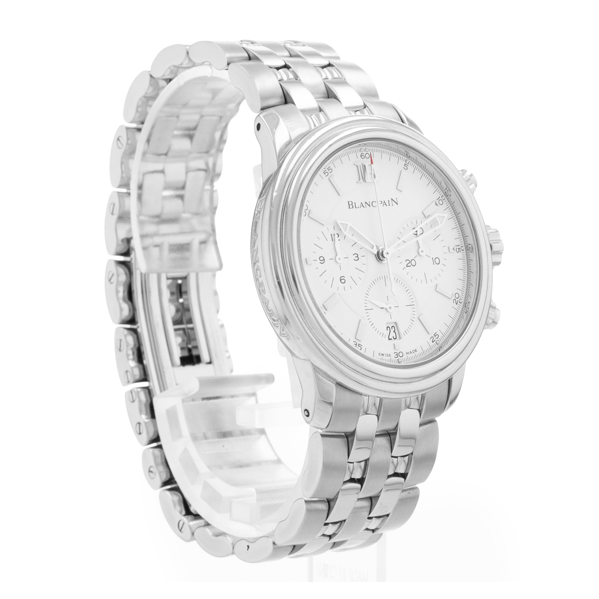 Blancpain Léman 2185-1127-11 38mm White Index Steel Chronograph Mens Watch thumbnail 7