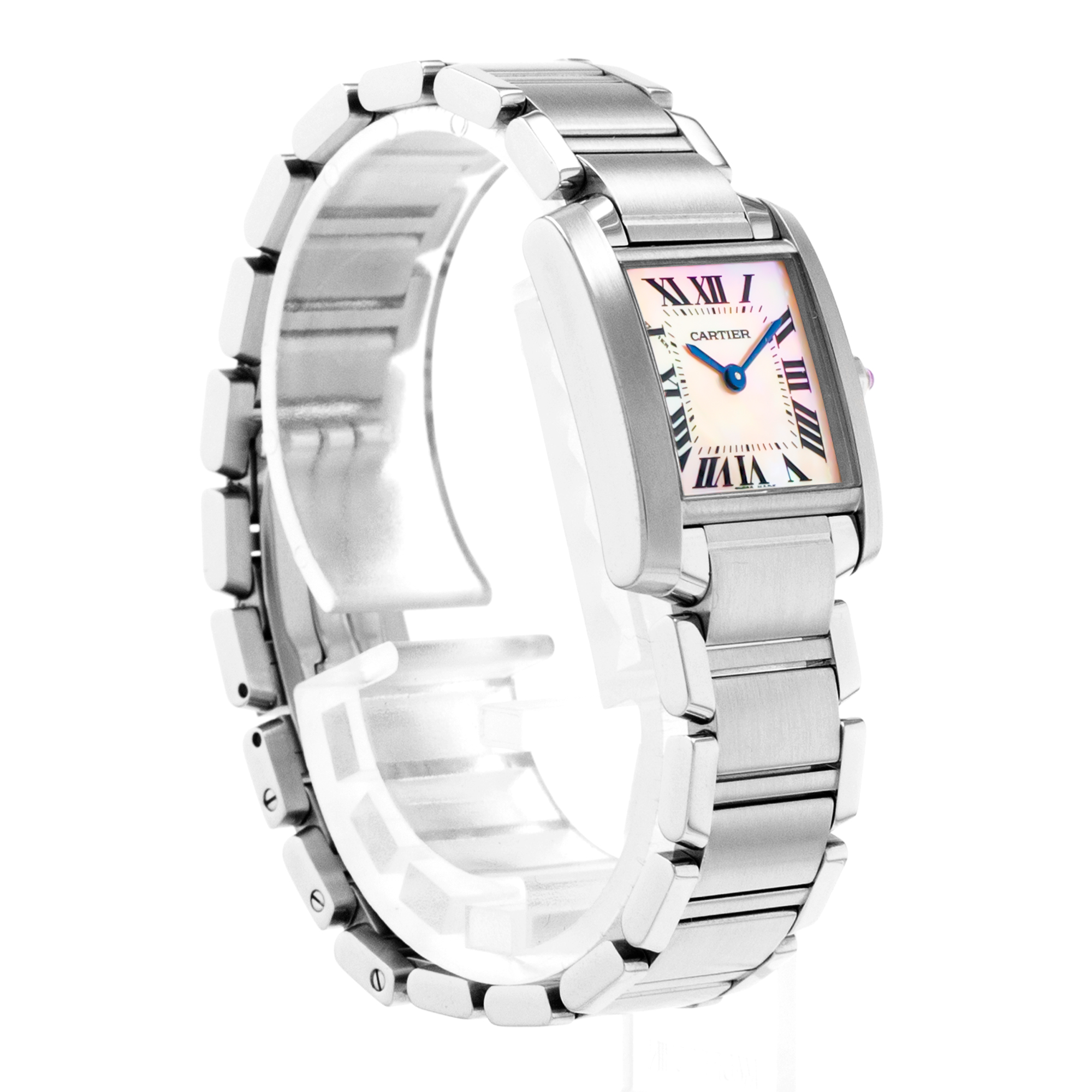 Cartier Tank Française W51028Q3 Pink Mother Of Pearl Steel Quartz Ladies Watch thumbnail 8