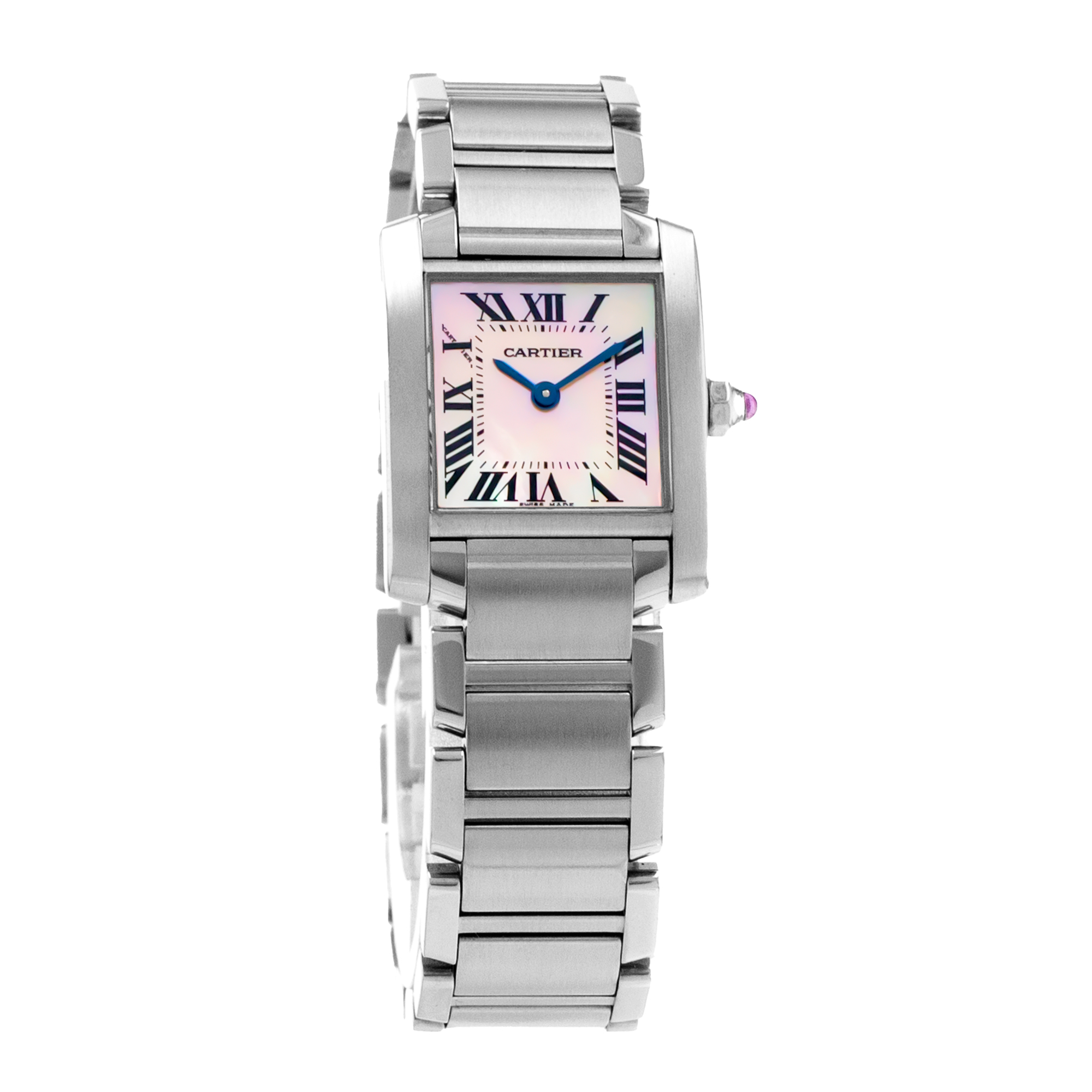 Cartier Tank Française W51028Q3 Pink Mother Of Pearl Steel Quartz Ladies Watch thumbnail 9