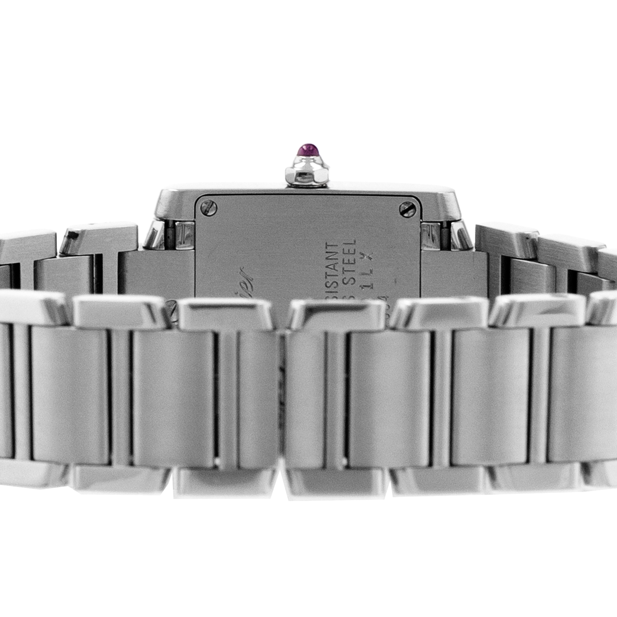 Cartier Tank Française W51028Q3 Pink Mother Of Pearl Steel Quartz Ladies Watch thumbnail 11