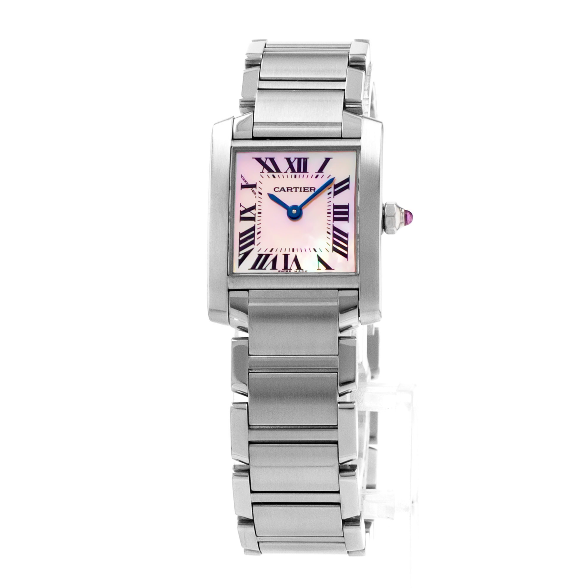 Cartier Tank Française W51028Q3 Pink Mother Of Pearl Steel Quartz Ladies Watch thumbnail 4