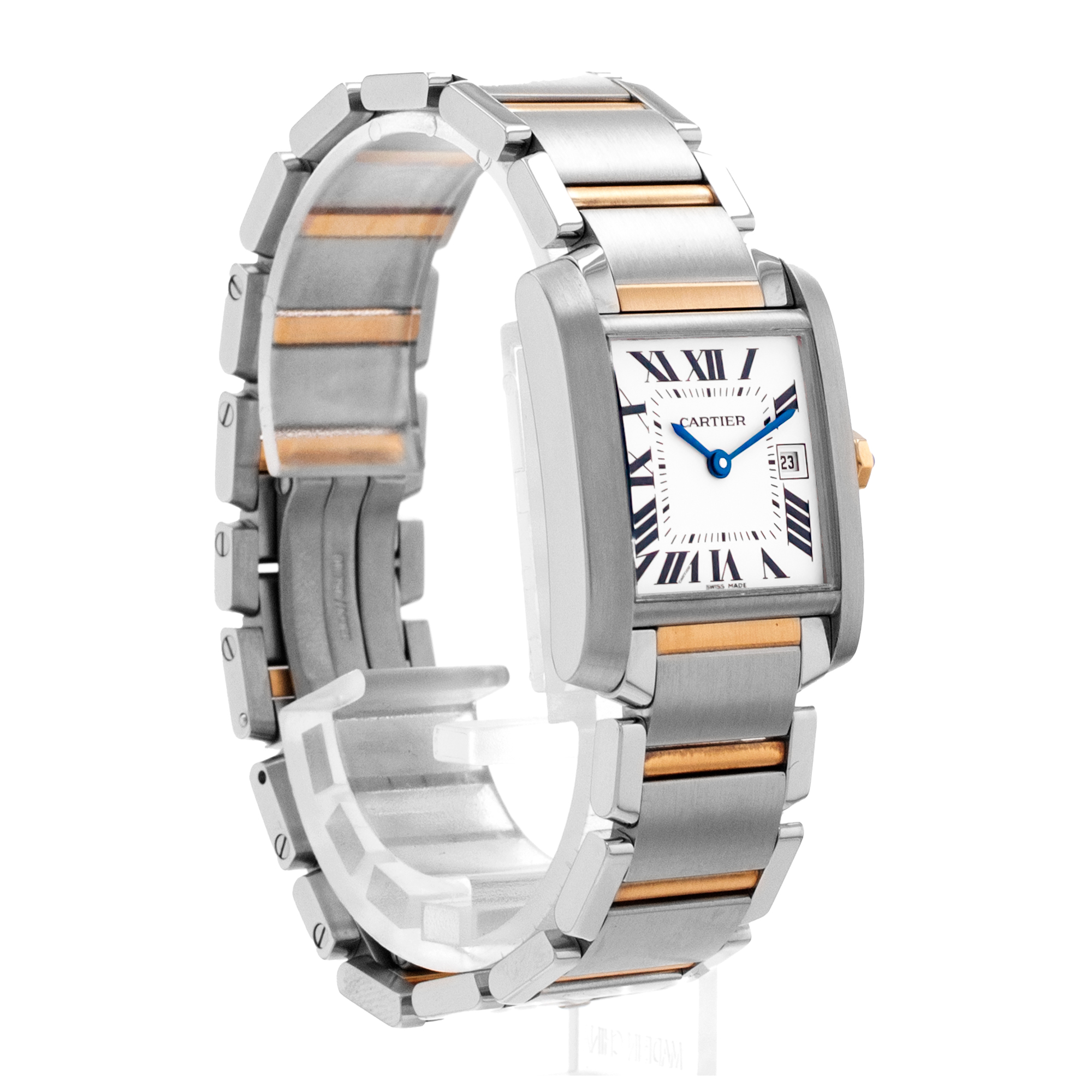 Cartier Tank Française W51012Q4 2465 25mm Steel Yellow Gold Quartz Men Watch thumbnail 8