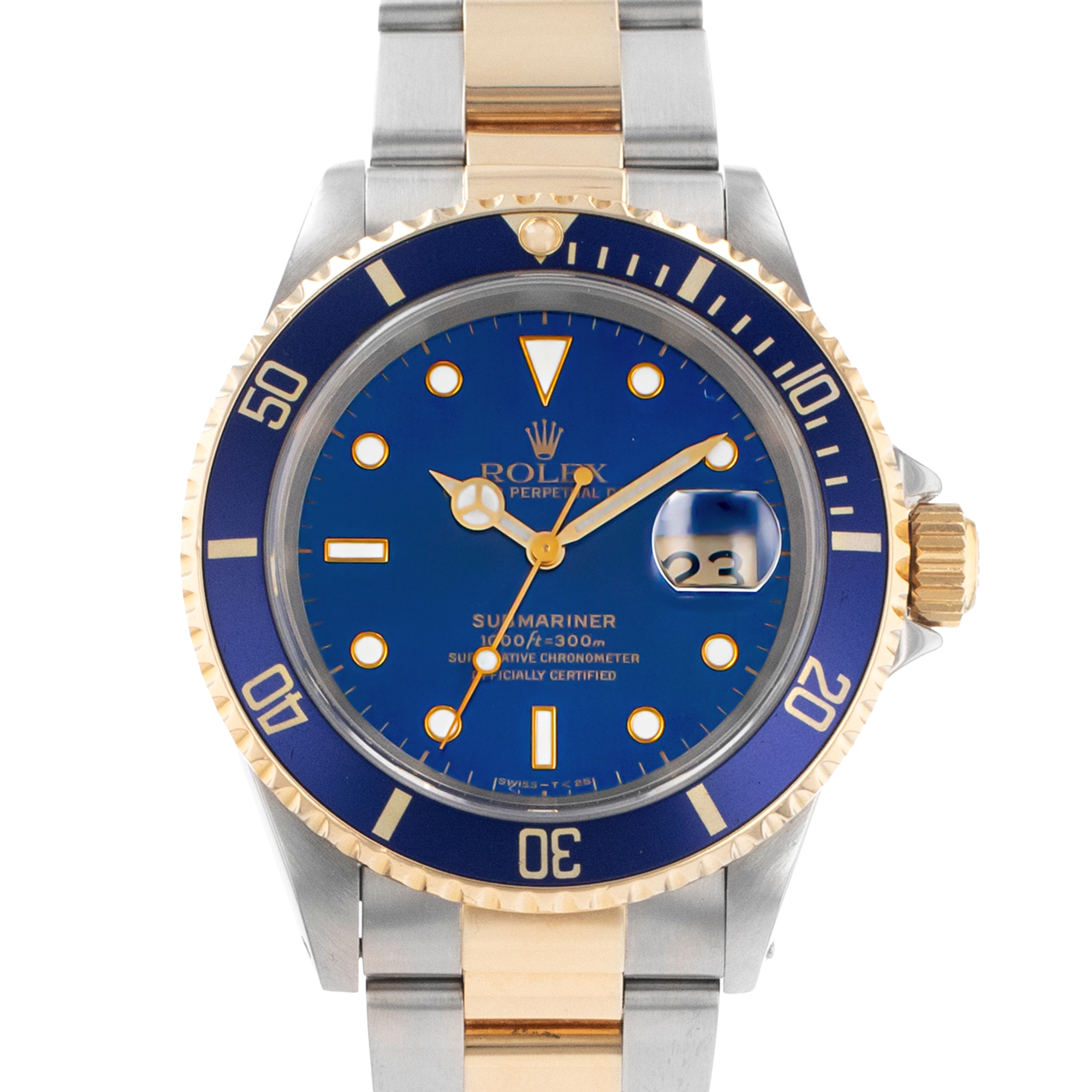 Rolex Submariner Date 16613 40mm Bluesy Two Tone Steel Gold Mens Watch 1998 thumbnail 1