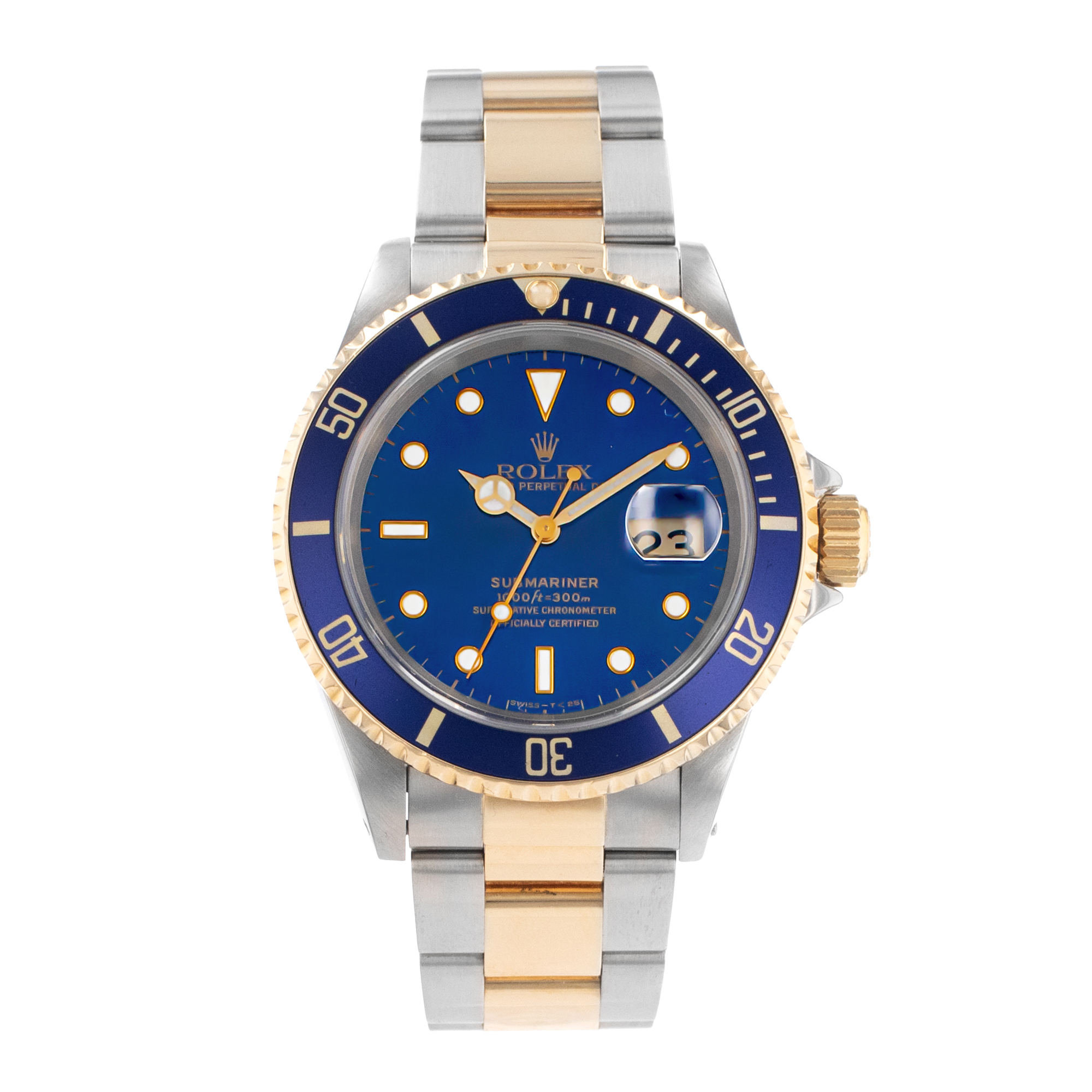 Rolex Submariner Date 16613 40mm Bluesy Two Tone Steel Gold Mens Watch 1998 thumbnail 2