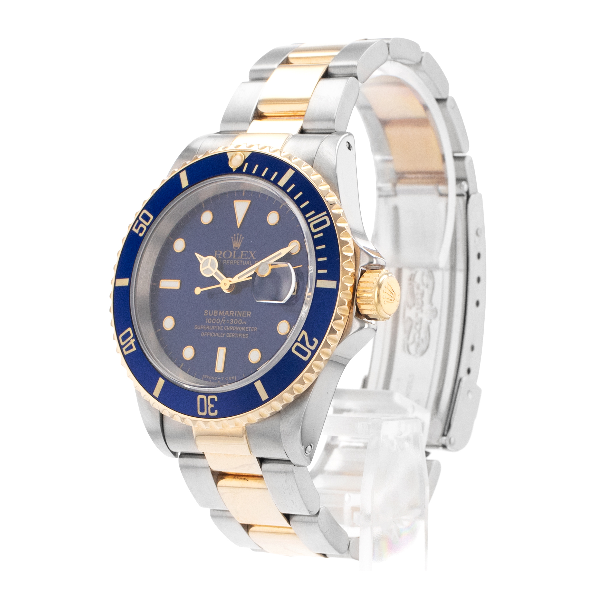 Rolex Submariner Date 16613 40mm Bluesy Two Tone Steel Gold Mens Watch 1998 thumbnail 5