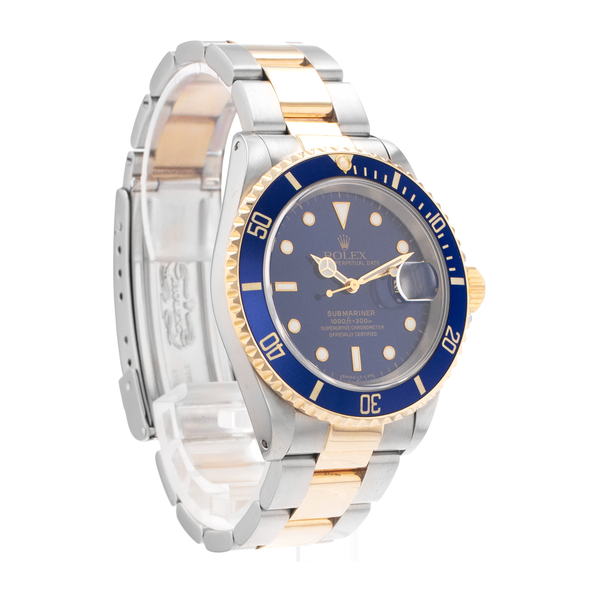 Rolex Submariner Date 16613 40mm Bluesy Two Tone Steel Gold Mens Watch 1998 thumbnail 8