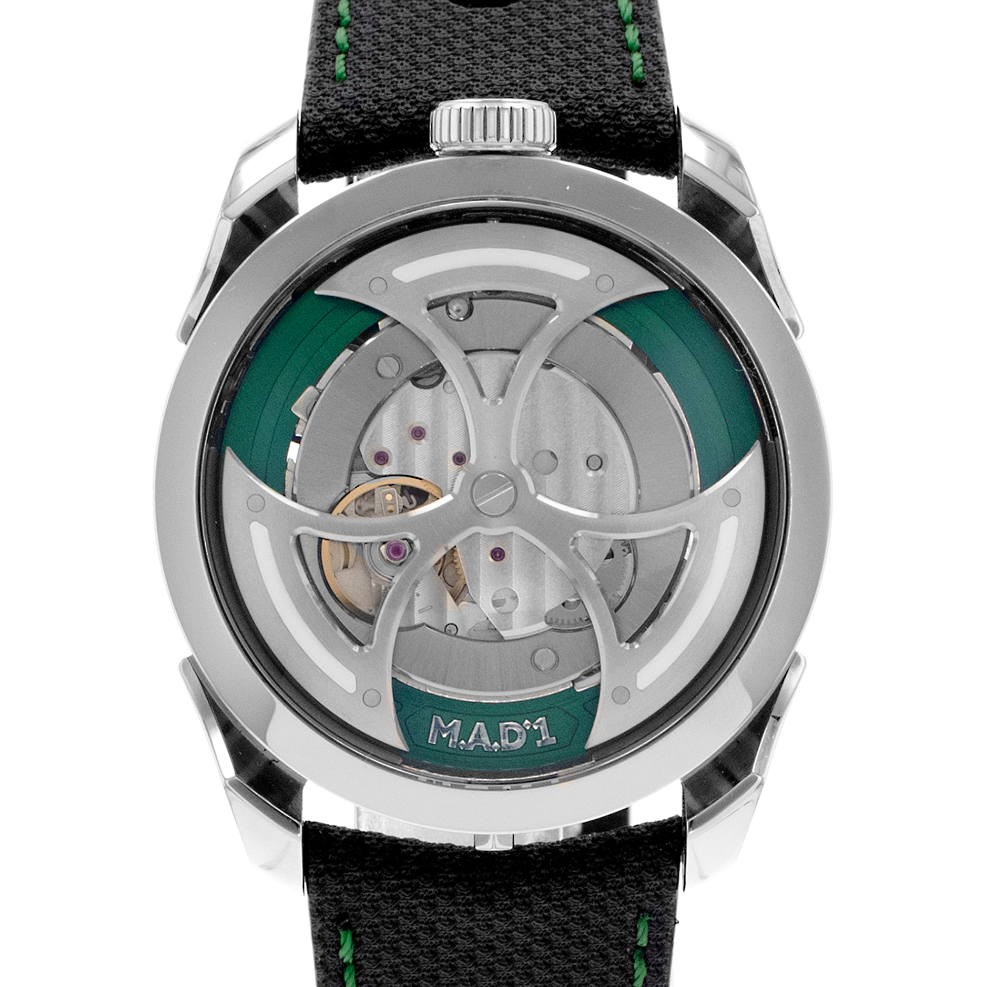 Mb&f MAD Editions M.A.D.1 42mm Green Edition Skeleton Steel Mens Watch 2023 thumbnail 1