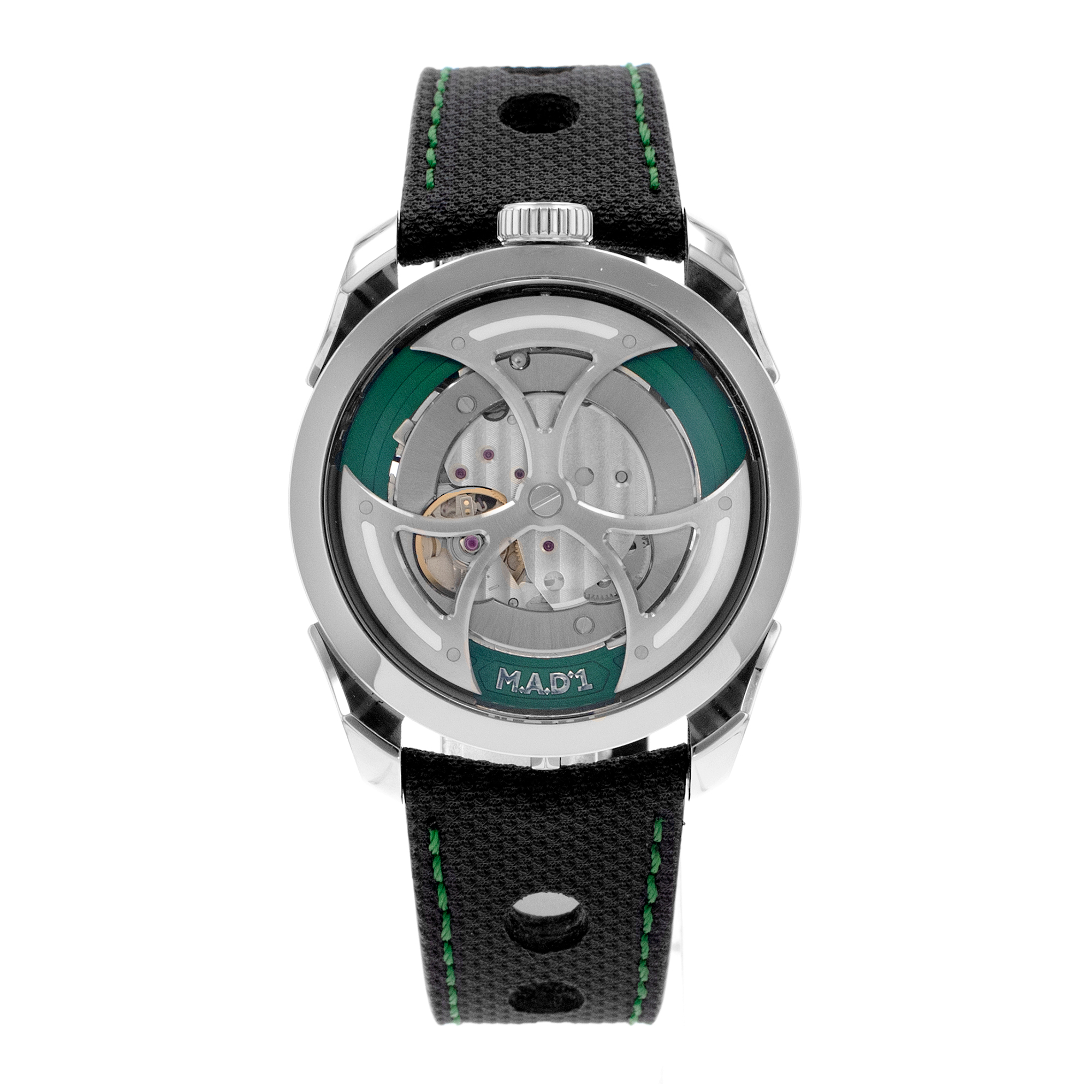 Mb&f MAD Editions M.A.D.1 42mm Green Edition Skeleton Steel Mens Watch 2023 thumbnail 2