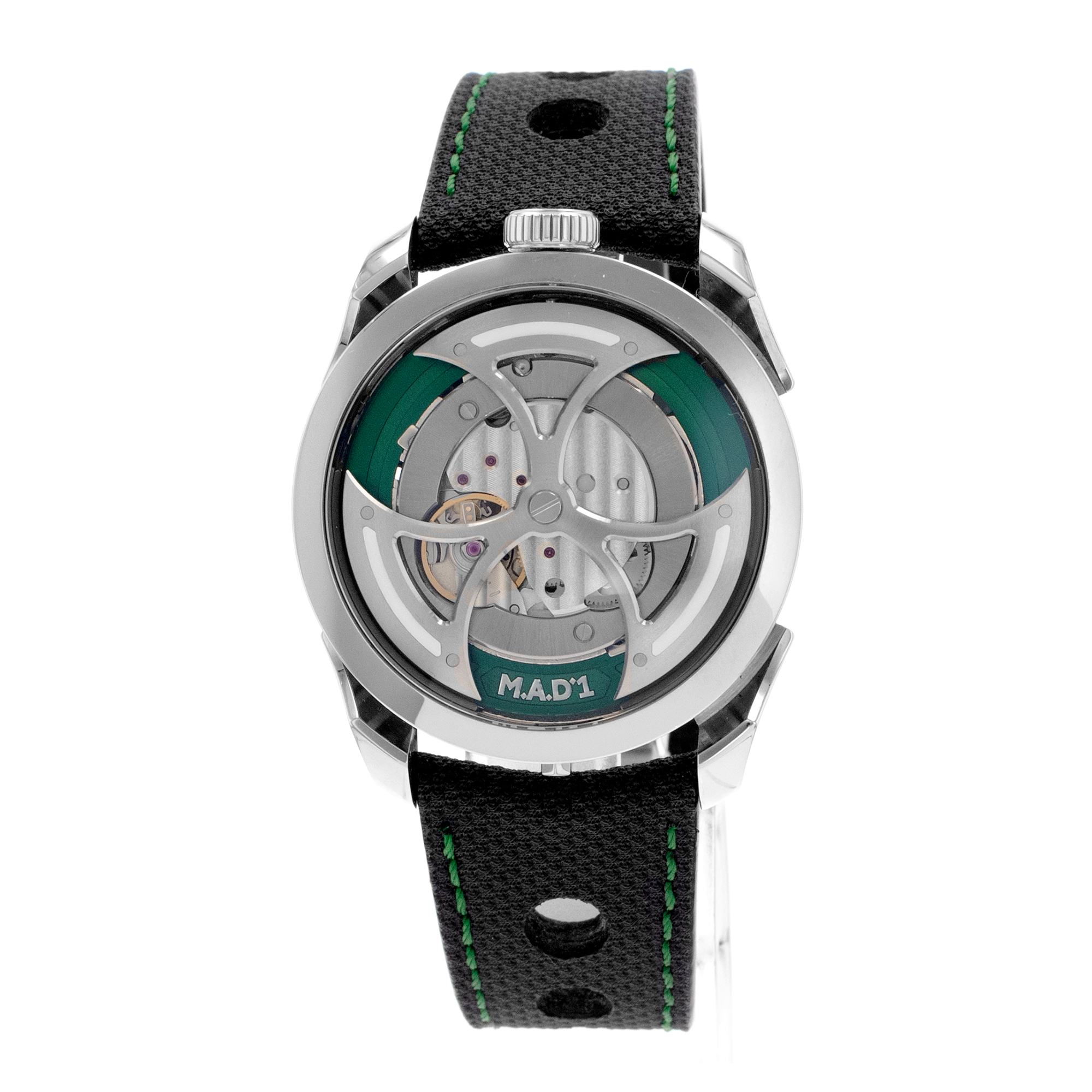 Mb&f MAD Editions M.A.D.1 42mm Green Edition Skeleton Steel Mens Watch 2023 thumbnail 3