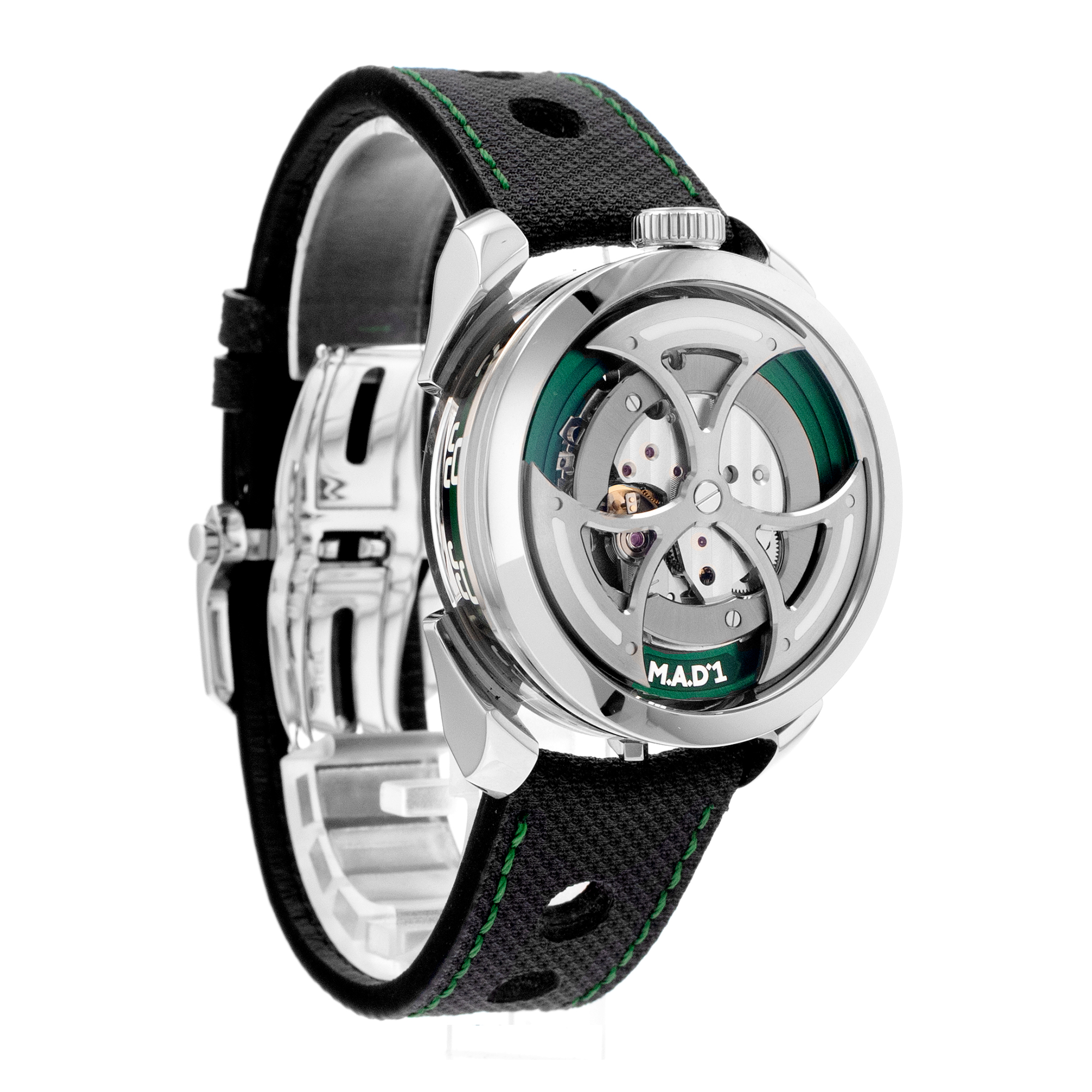 Mb&f MAD Editions M.A.D.1 42mm Green Edition Skeleton Steel Mens Watch 2023 thumbnail 7
